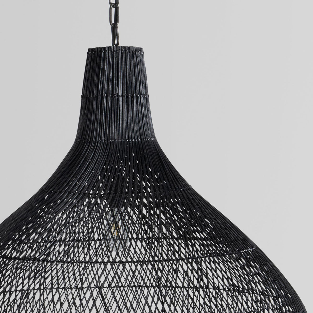 Dome Black 40" Ceiling Light