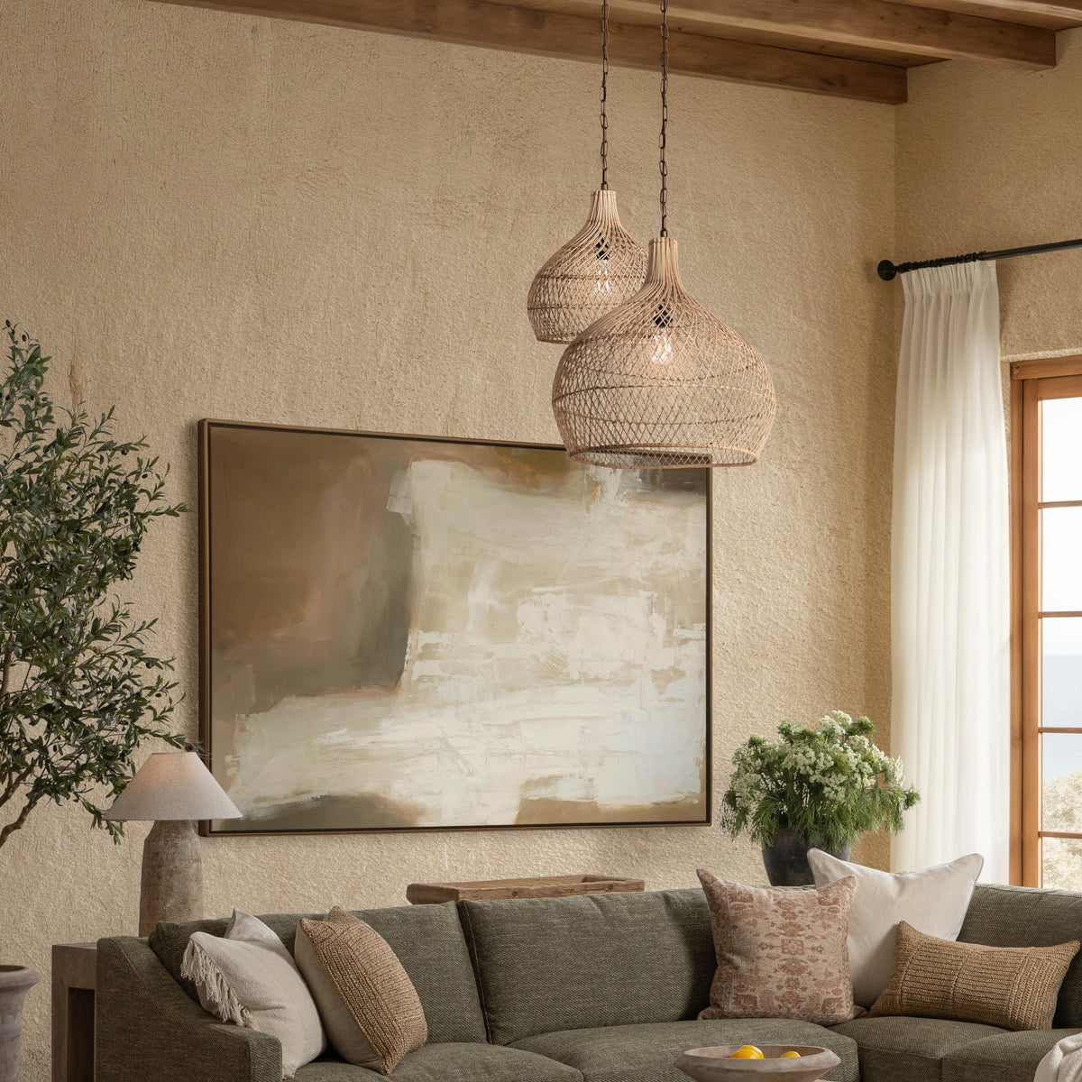 Dome Natural 16" Ceiling Light