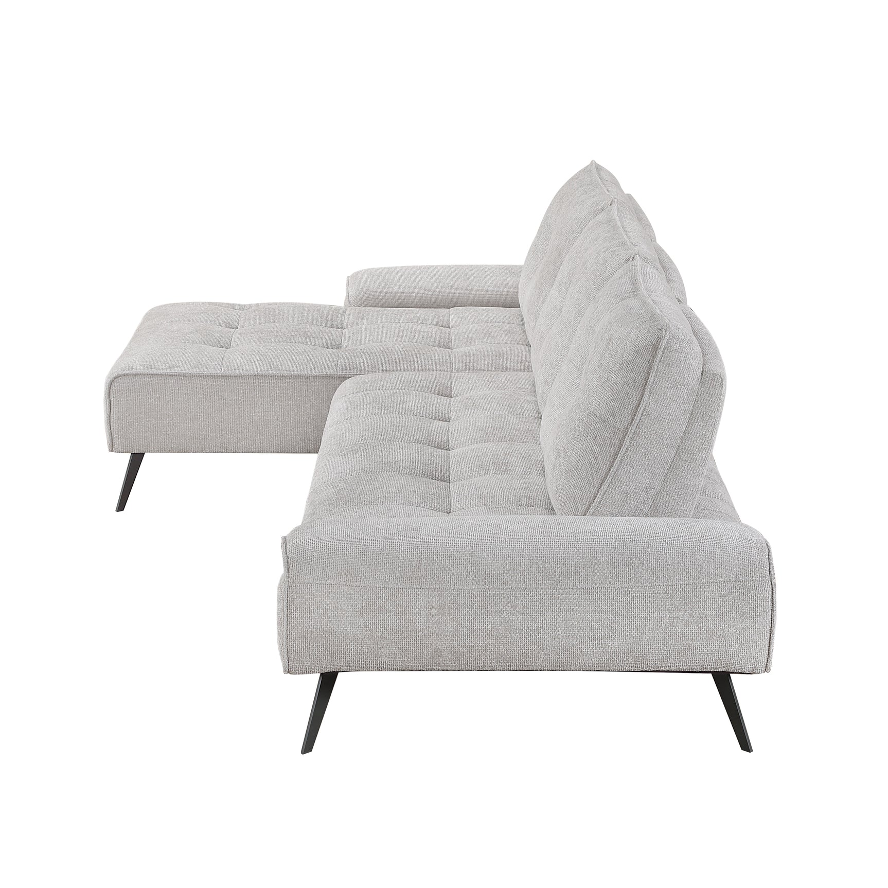 Dominic Light Gray 2-Piece Sectional with Left Chaise and Dual-position Backs - Ornate Home