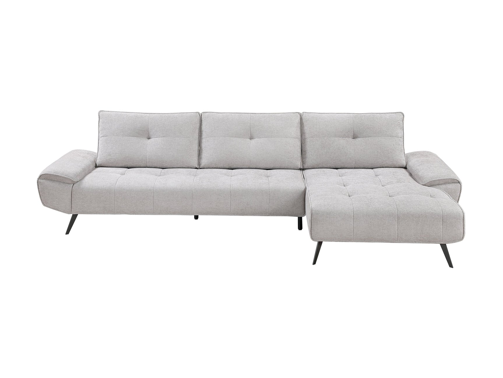 Dominic Light Gray 2-Piece Sectional with Right Chaise and Dual-position Backs - Ornate Home