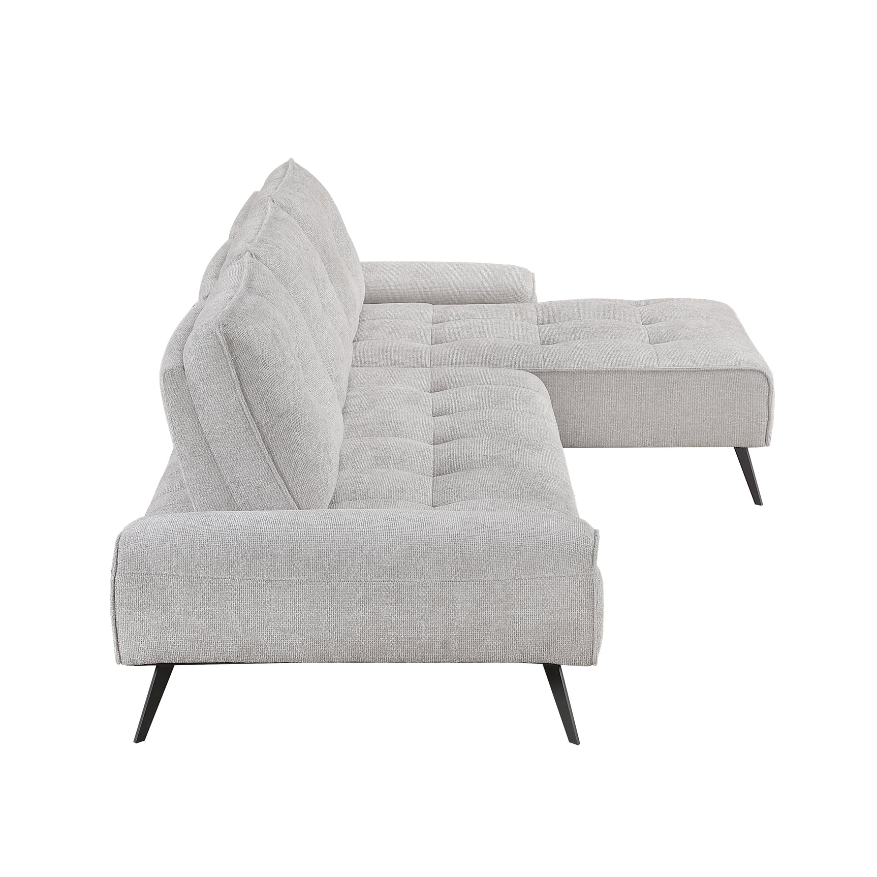 Dominic Light Gray 2-Piece Sectional with Right Chaise and Dual-position Backs - Ornate Home