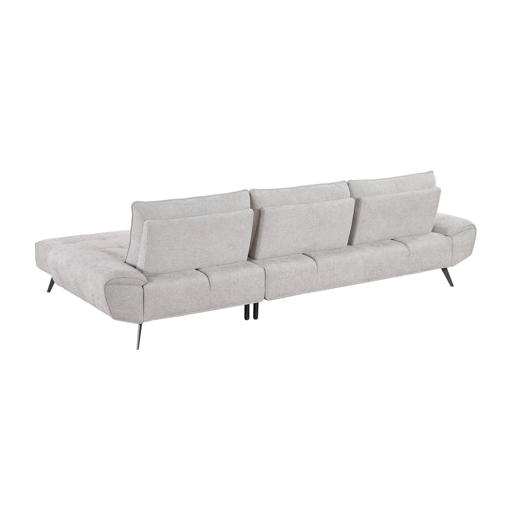 Dominic Light Gray 2-Piece Sectional with Right Chaise and Dual-position Backs - Ornate Home