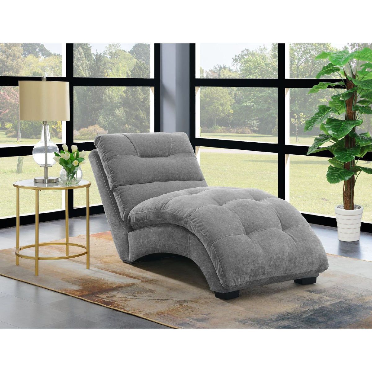 Dominick Amigo Granite Fabric Chaise - Ornate Home