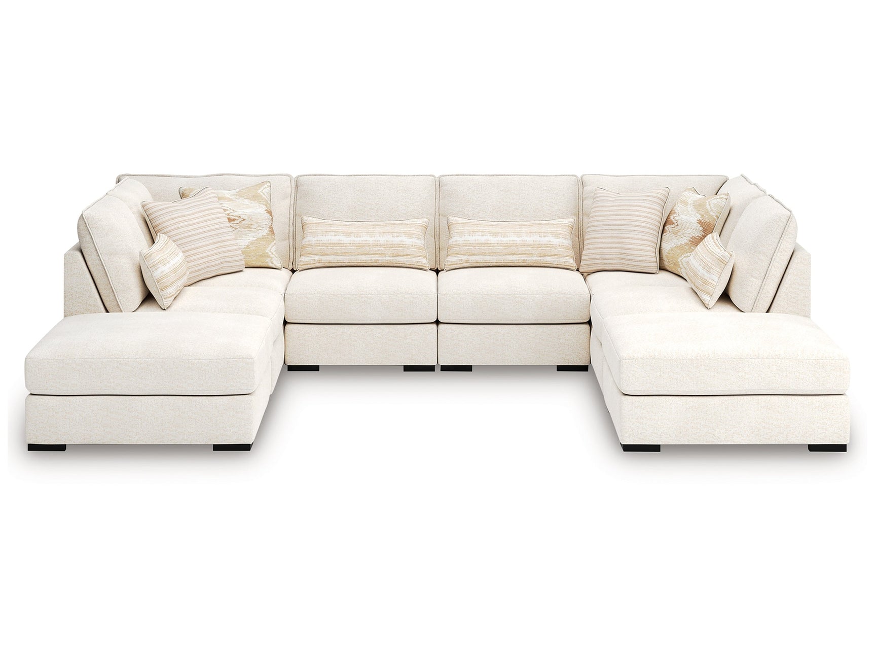 Donelson Creek Vanilla 6-Piece Sectional and Ottoman - Ornate Home