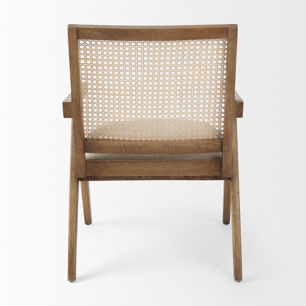 Donna Light Beige Cane Back Dining Arm Chair - Ornate Home