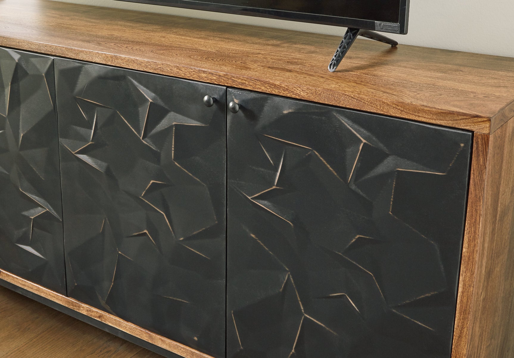 Dorannby Black/Brown Accent Cabinet - Ornate Home