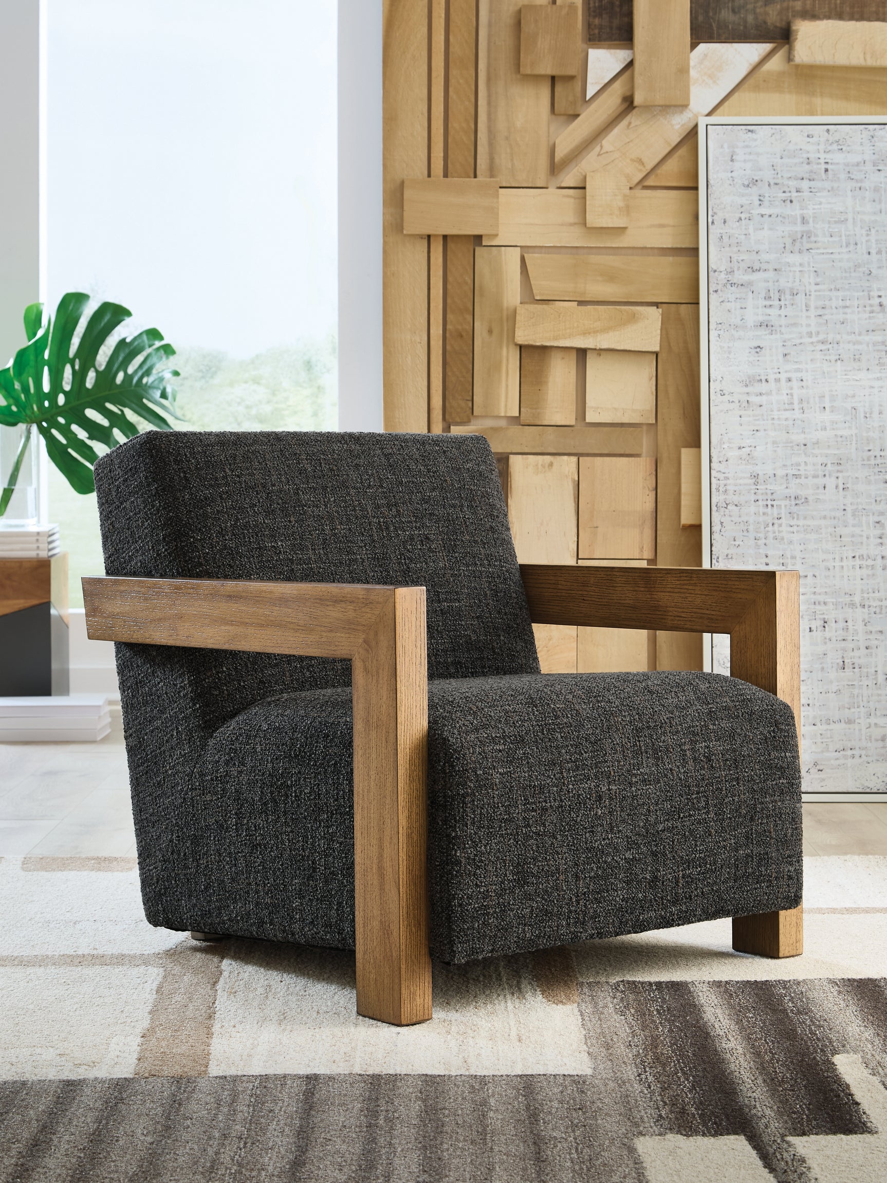 Dorney Charcoal/Brown Accent Chair - Ornate Home