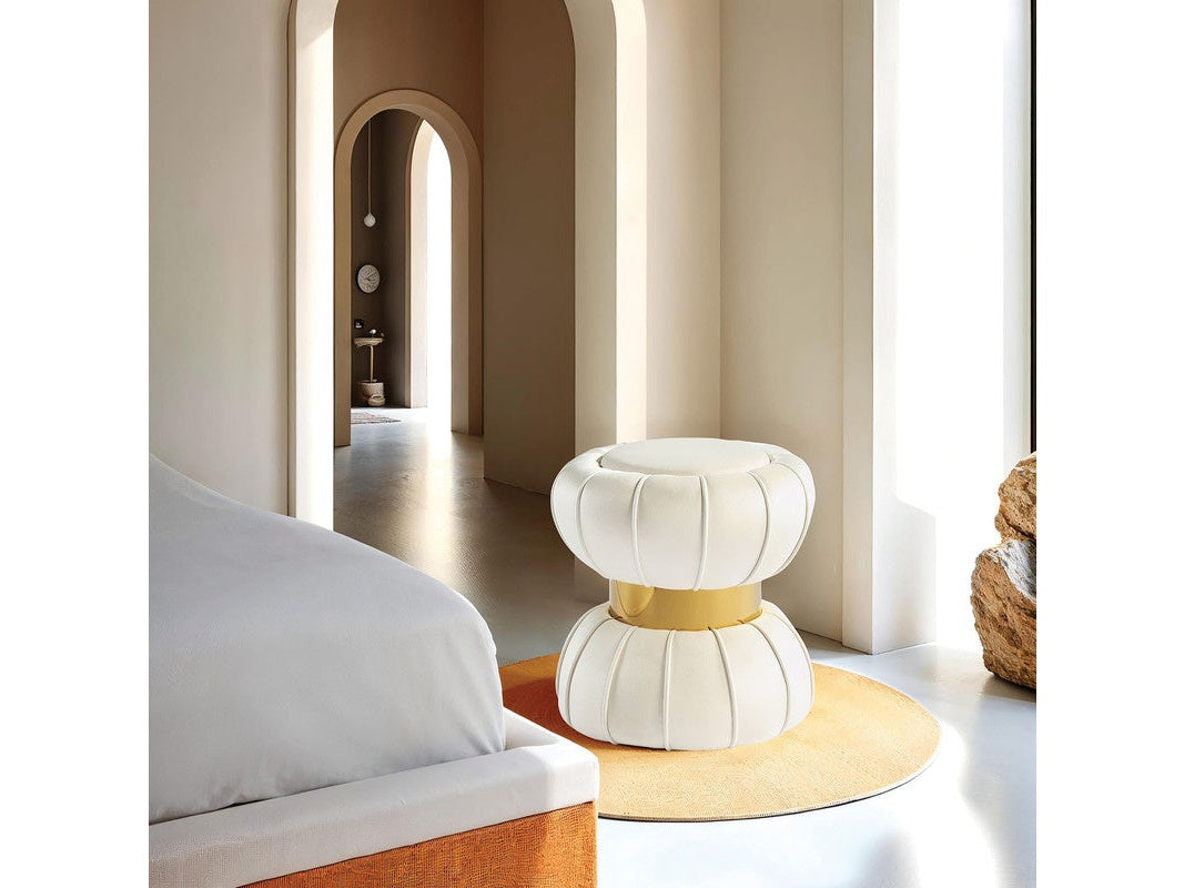 Dorothea White Stool - Ornate Home