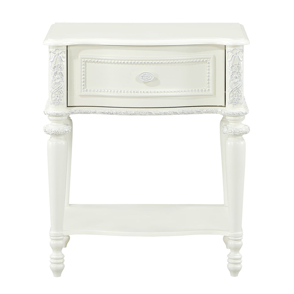 Dorothy Ivory Nightstand W/1 Drawer - Ornate Home