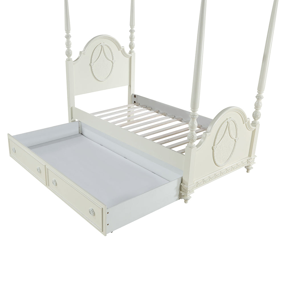 Dorothy Ivory Twin Post Bed - Ornate Home