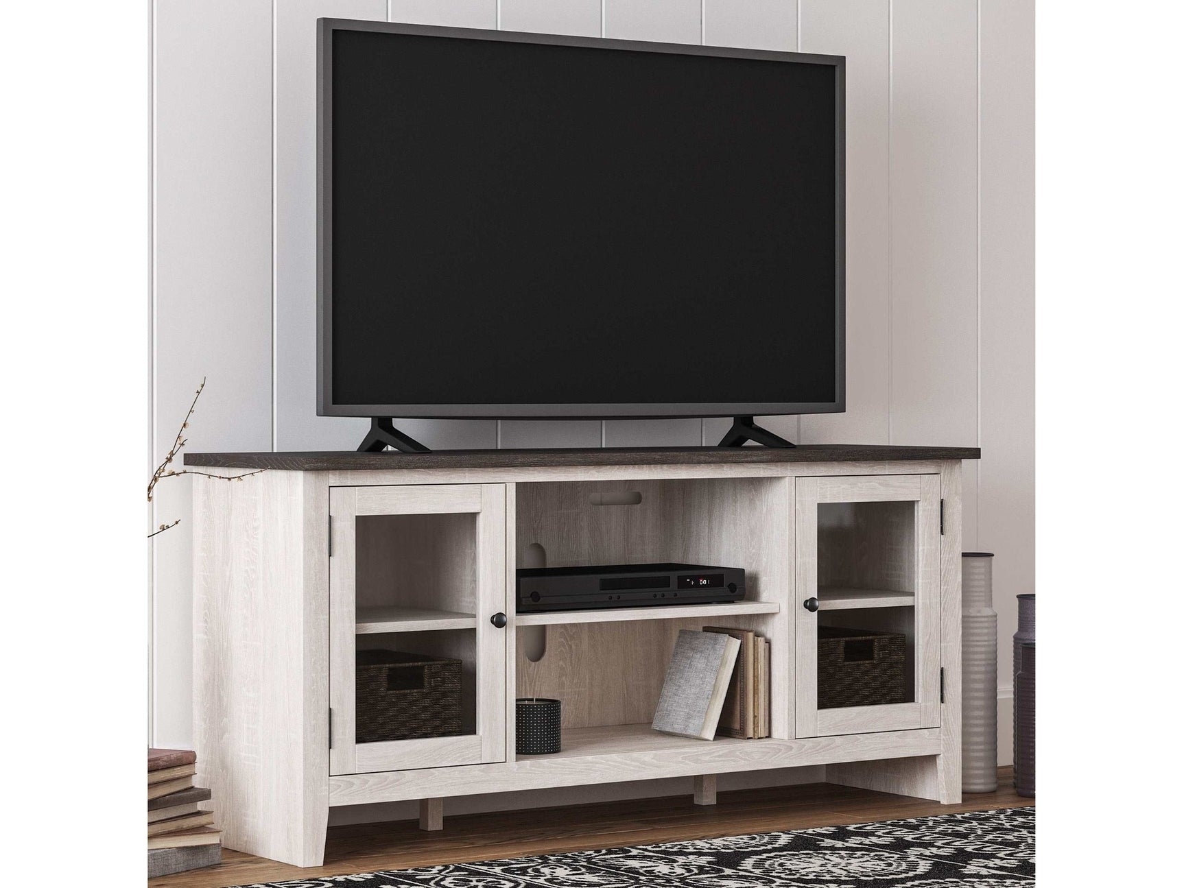 Dorrinson Antique White & Gray 60" TV Stand (Online Special Price) - Ornate Home