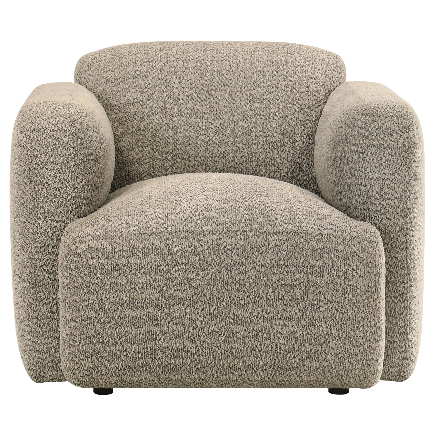 Dorset Brown Fabric Upholstered Round Track Arm Accent Chair - Ornate Home