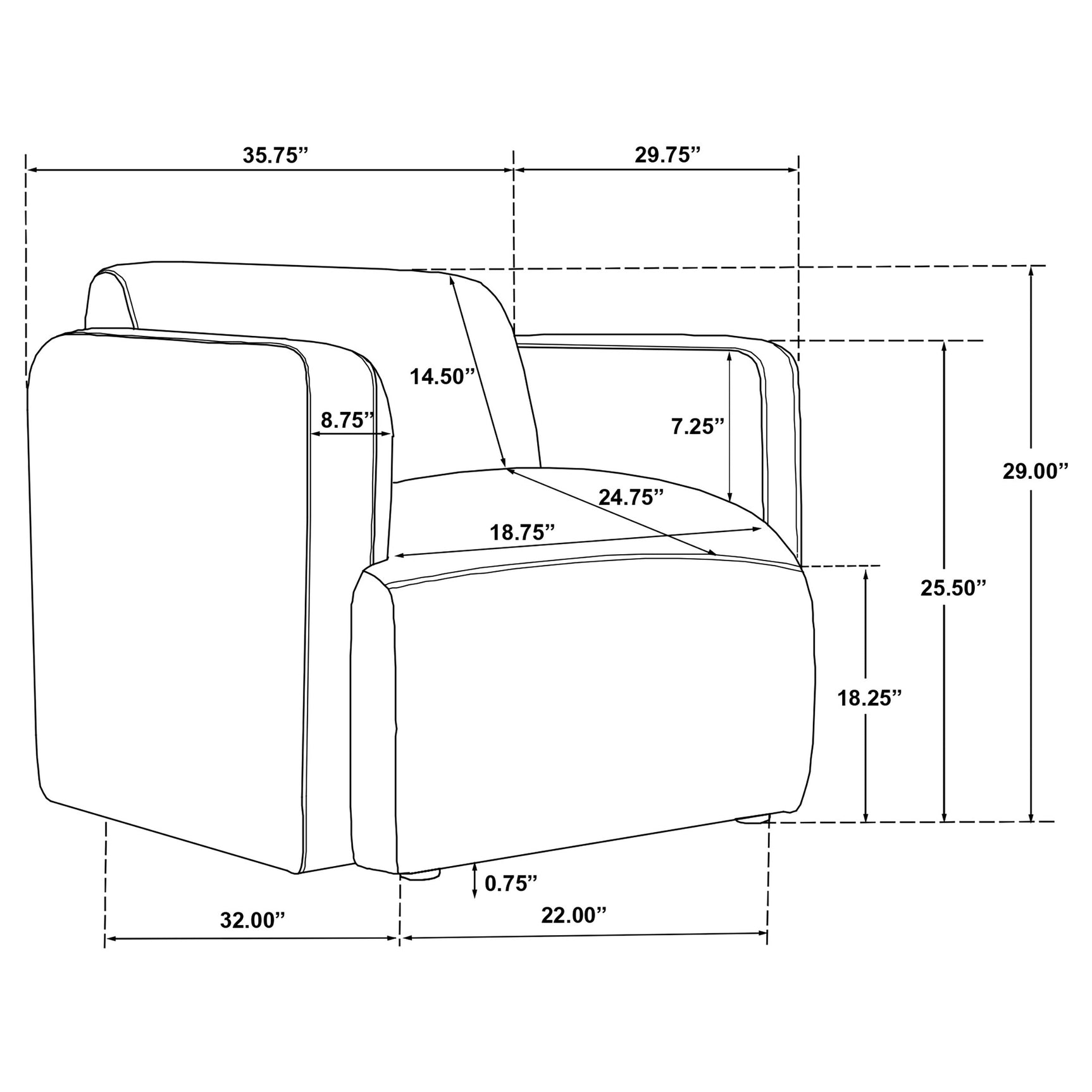 Dorset Brown Fabric Upholstered Round Track Arm Accent Chair - Ornate Home