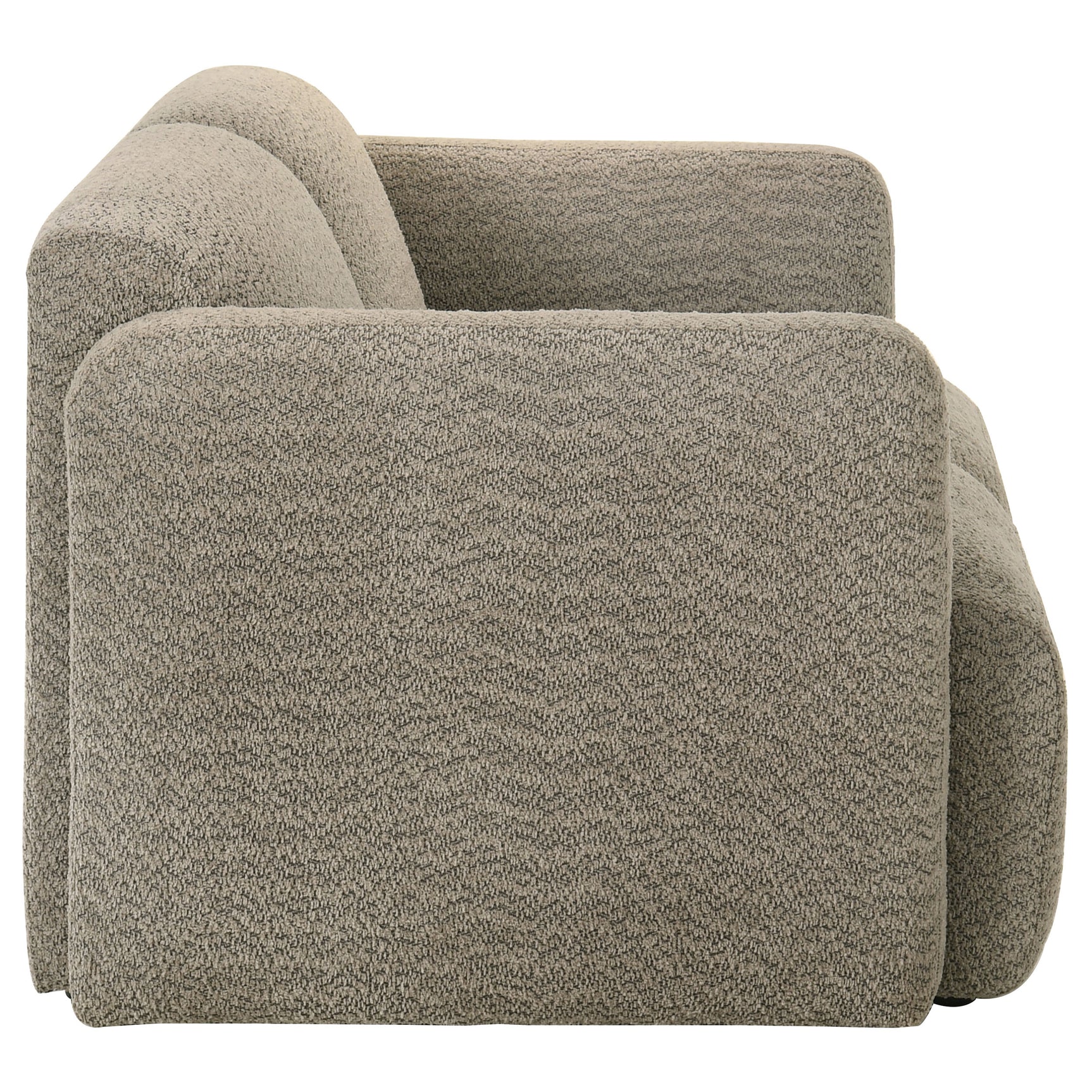 Dorset Brown Fabric Upholstered Round Track Arm Loveseat - Ornate Home