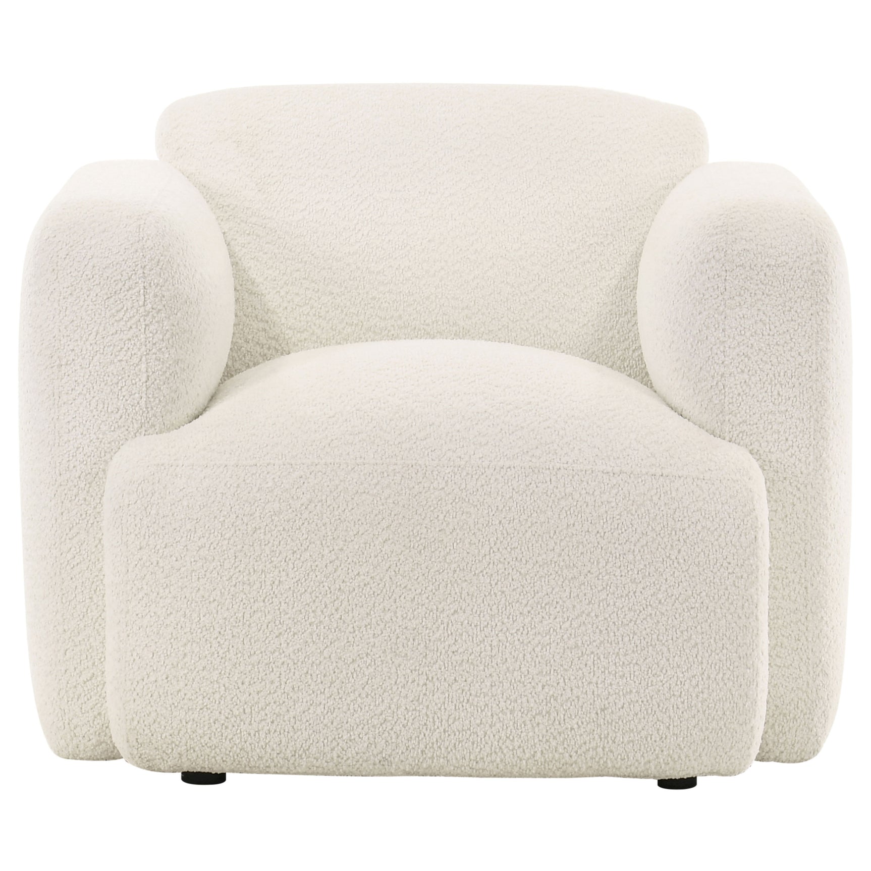 Dorset White Fabric Upholstered Round Track Arm Accent Chair - Ornate Home