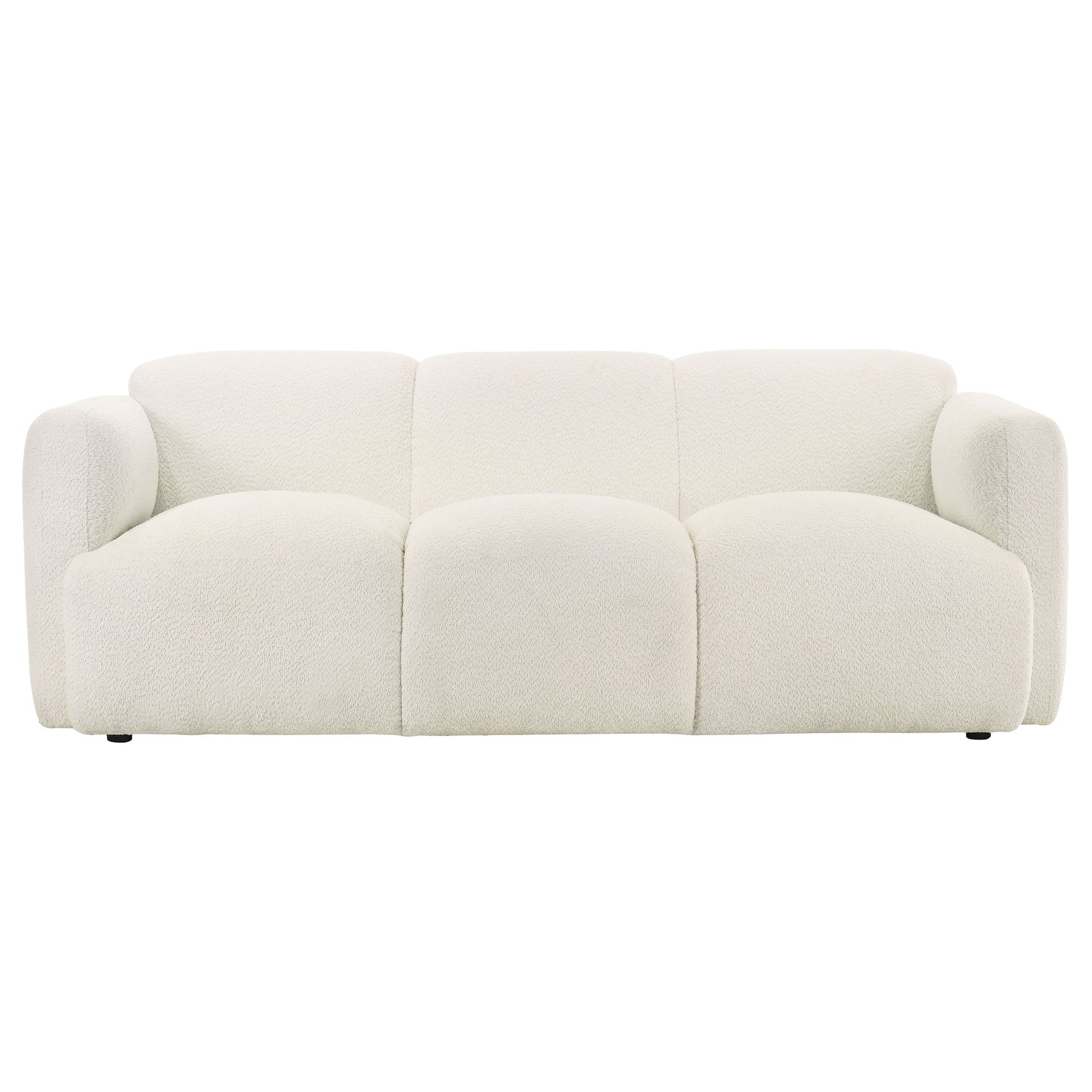 Dorset White Fabric Upholstered Round Track Arm Sofa - Ornate Home