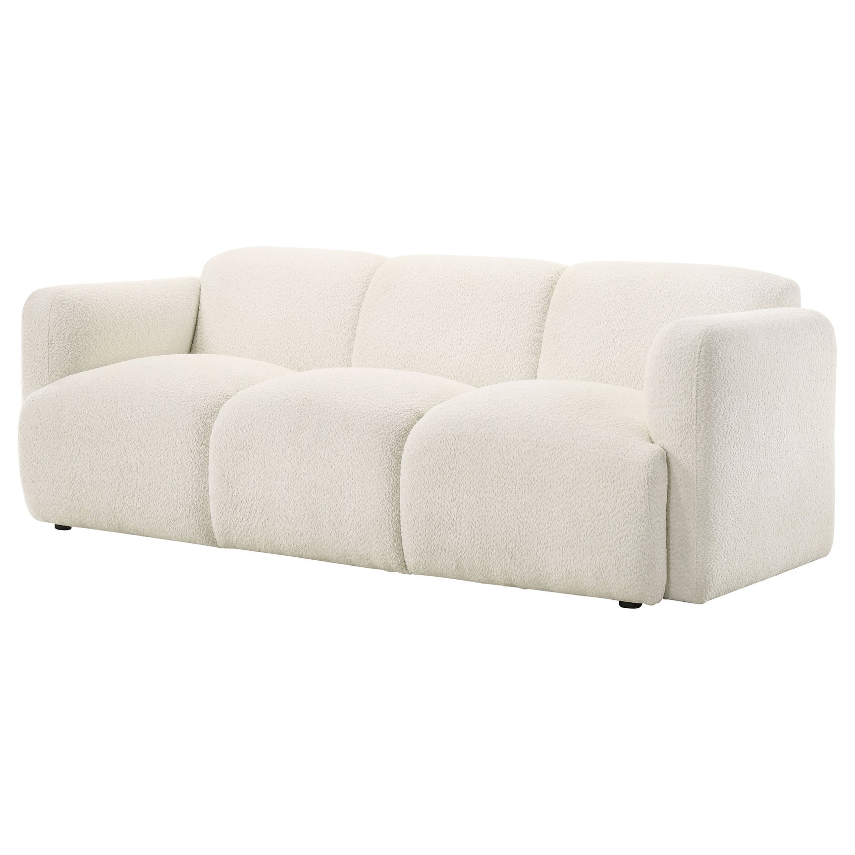 Dorset White Fabric Upholstered Round Track Arm Sofa - Ornate Home