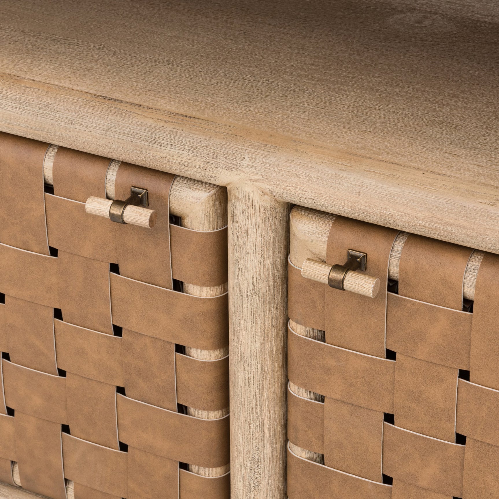 Dorsey Granola 72W Woven Entertainment Console - Ornate Home