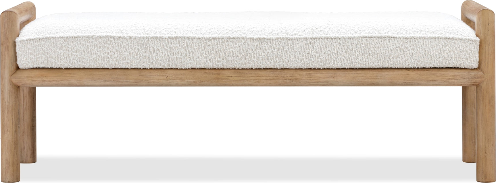 Dorsey Granola/Ricotta Boucle Upholstered Wooden Bench - Ornate Home