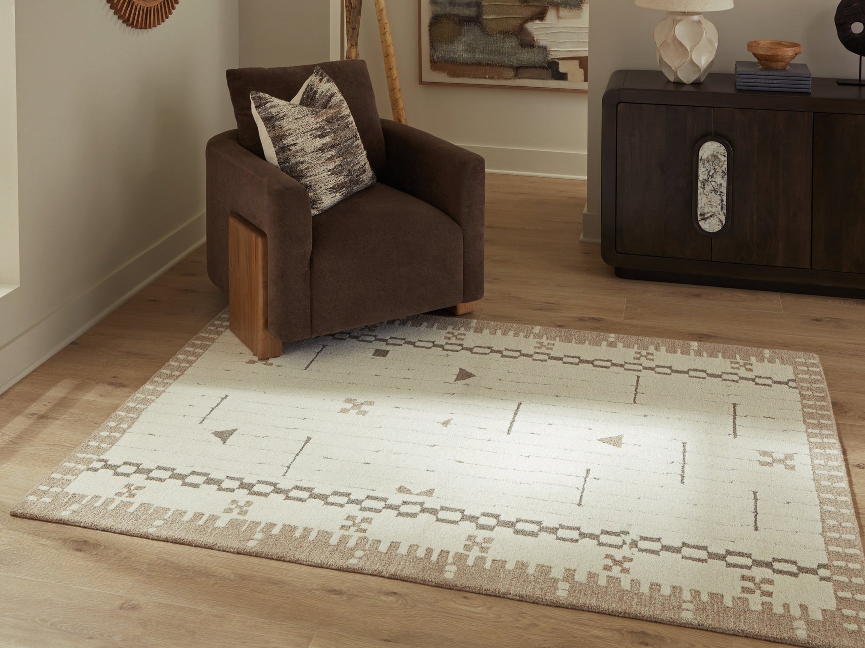 Dot Cream/Brown/Taupe Medium Rug (Online Special Price) - Ornate Home