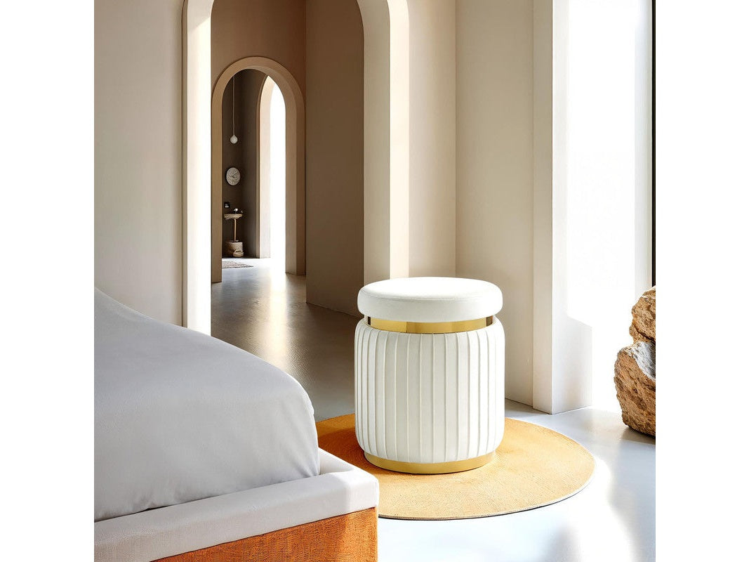 Dottie White Stool - Ornate Home