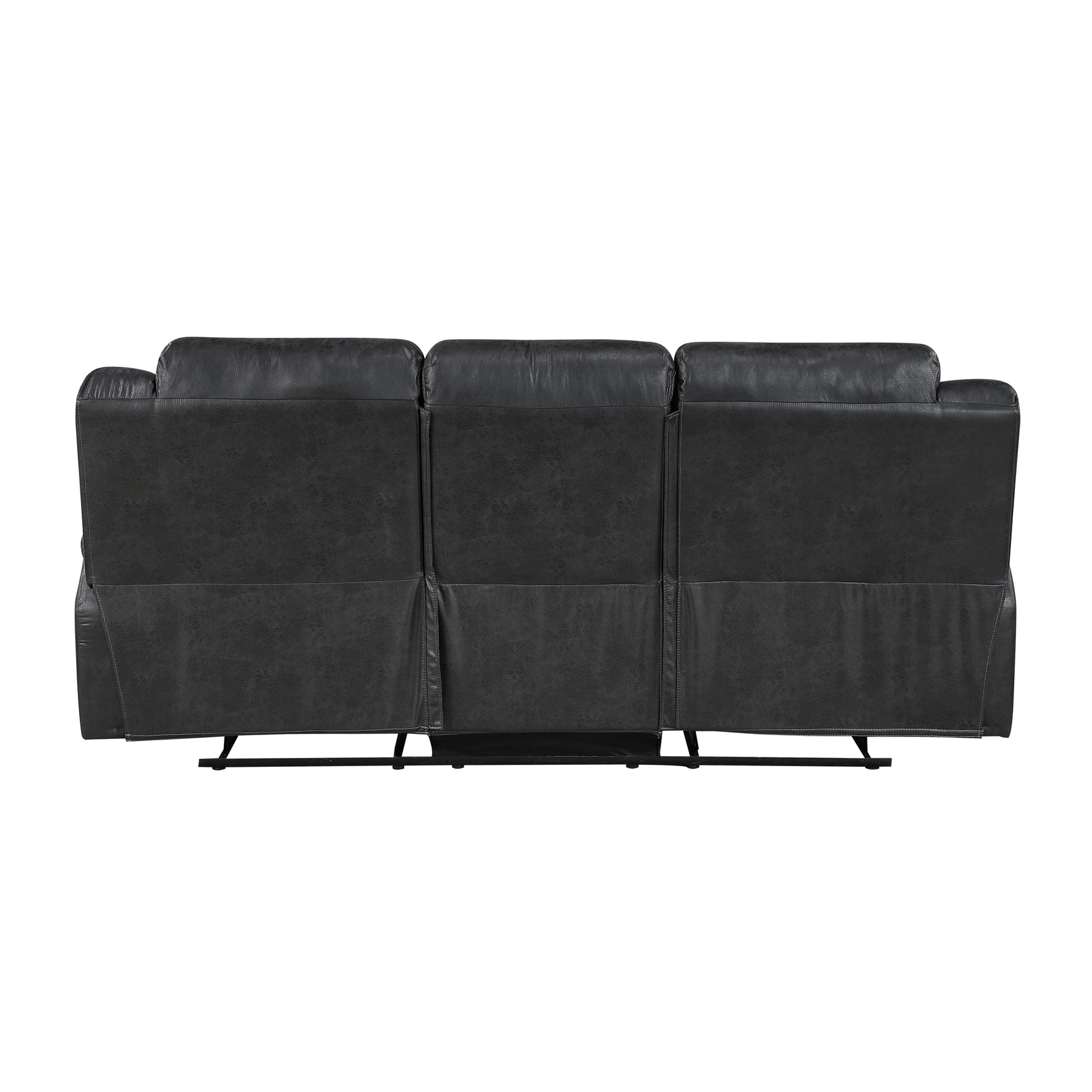 Double Black Reclining Sofa - Ornate Home
