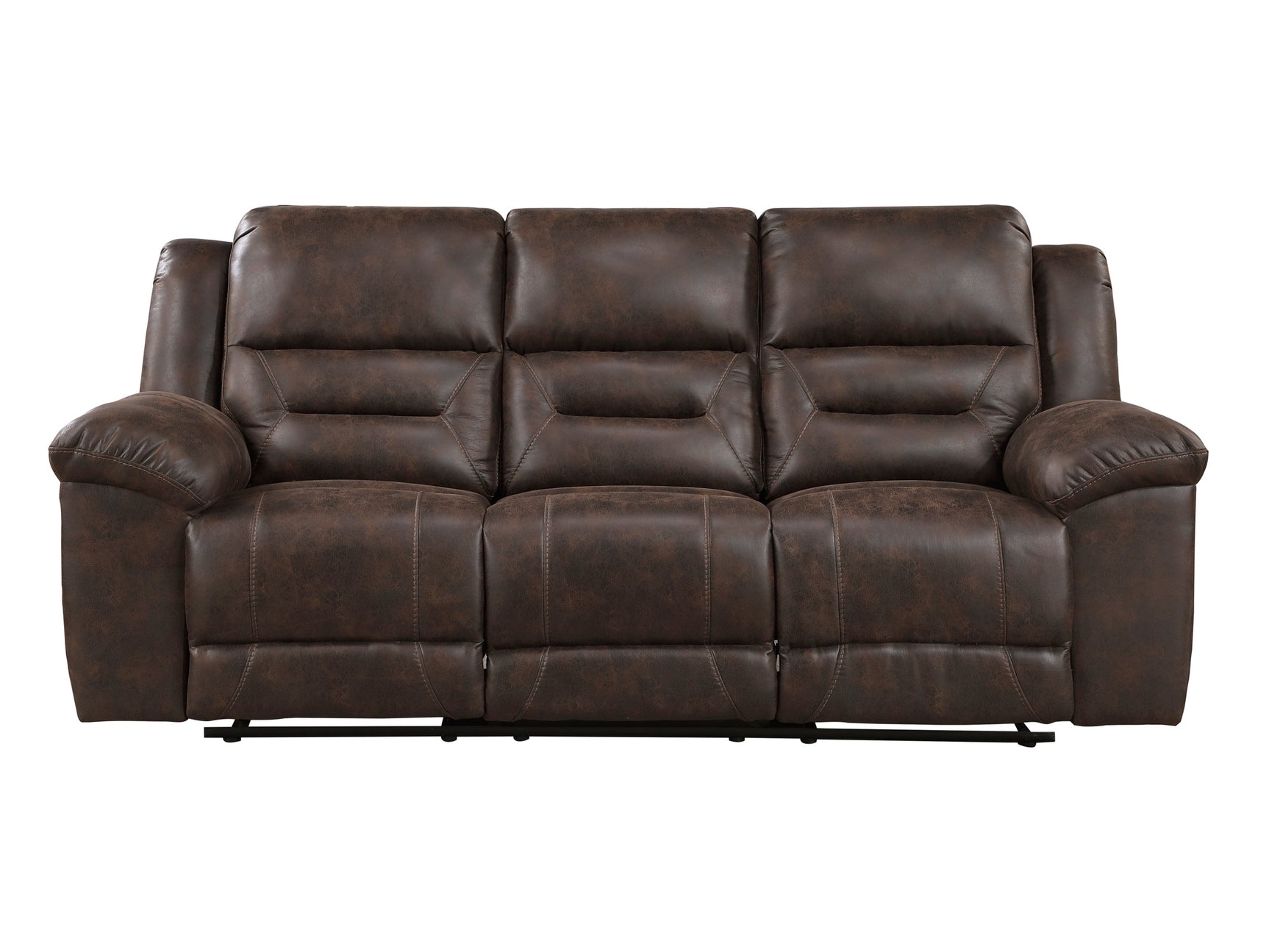 Double Brown Reclining Sofa - Ornate Home