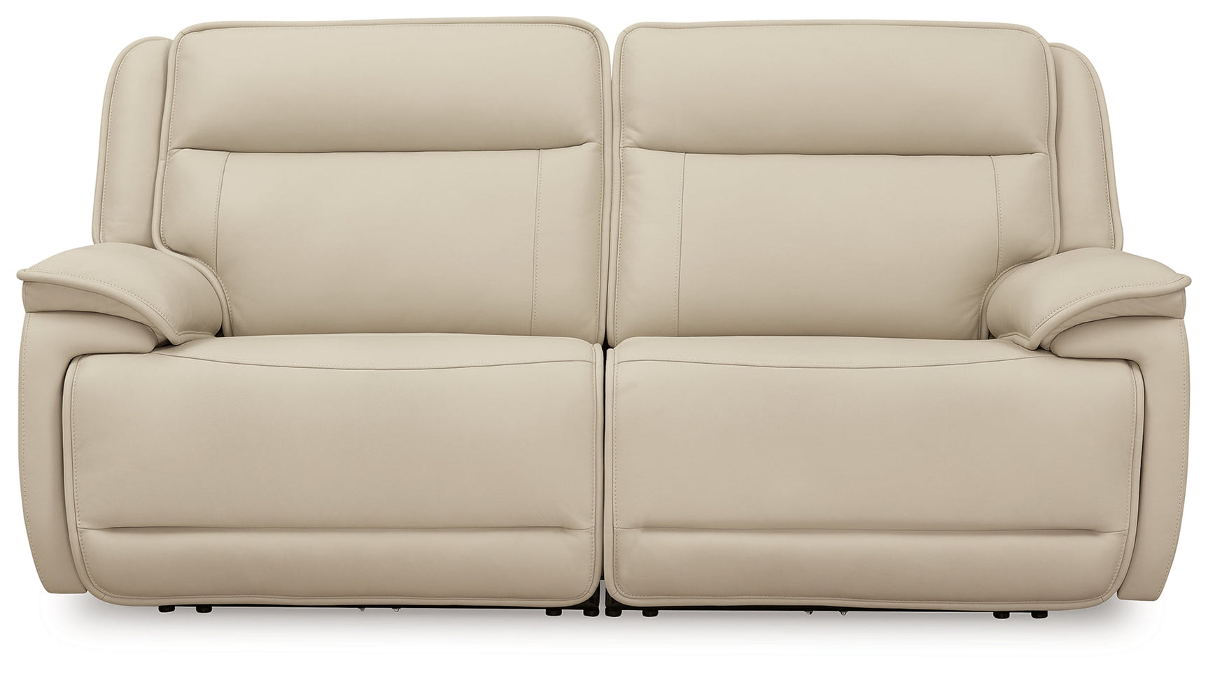 Double Deal Almond 2-Piece Power Reclining Loveseat Sectional - Ornate Home