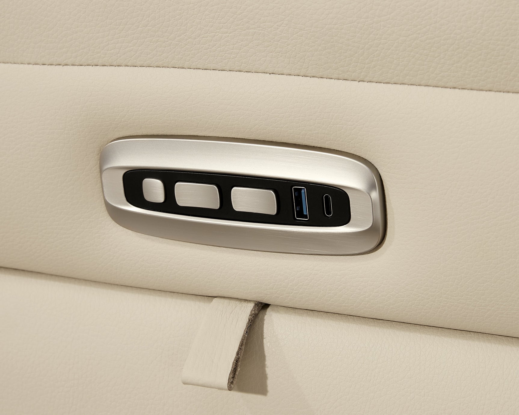 Double Deal Almond 2-Piece Power Reclining Loveseat Sectional with Console - Ornate Home