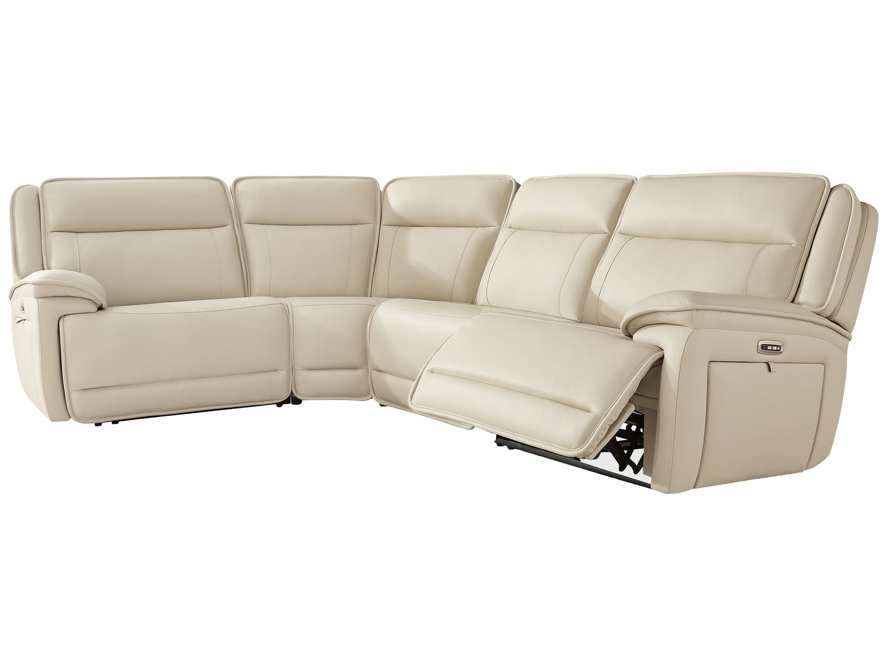 Double Deal Almond 4-Piece Reclining Sectional (Online Special Price) - Ornate Home