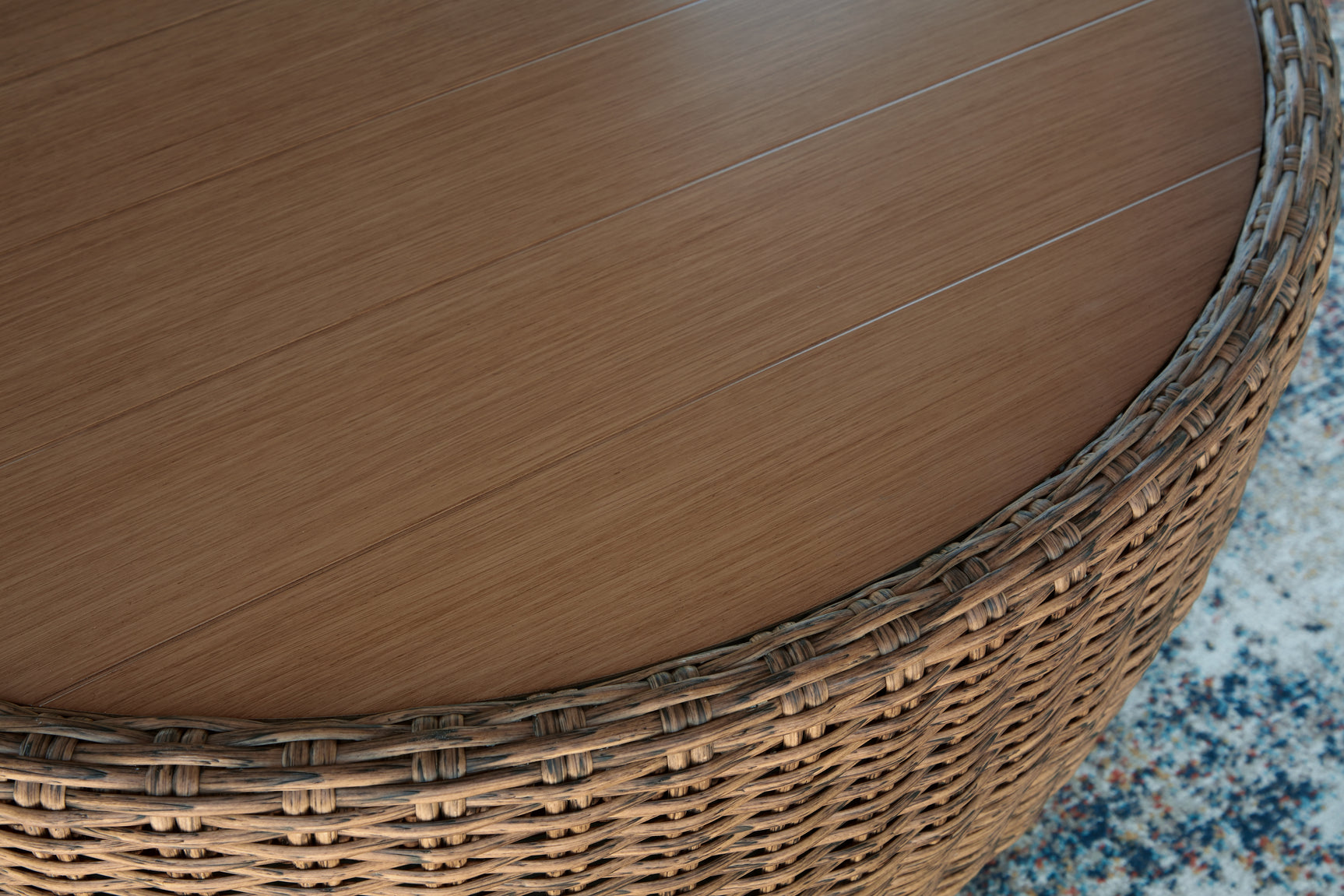 Double Point Beige Round Cocktail Table - Ornate Home