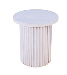 Auden White Round End Table