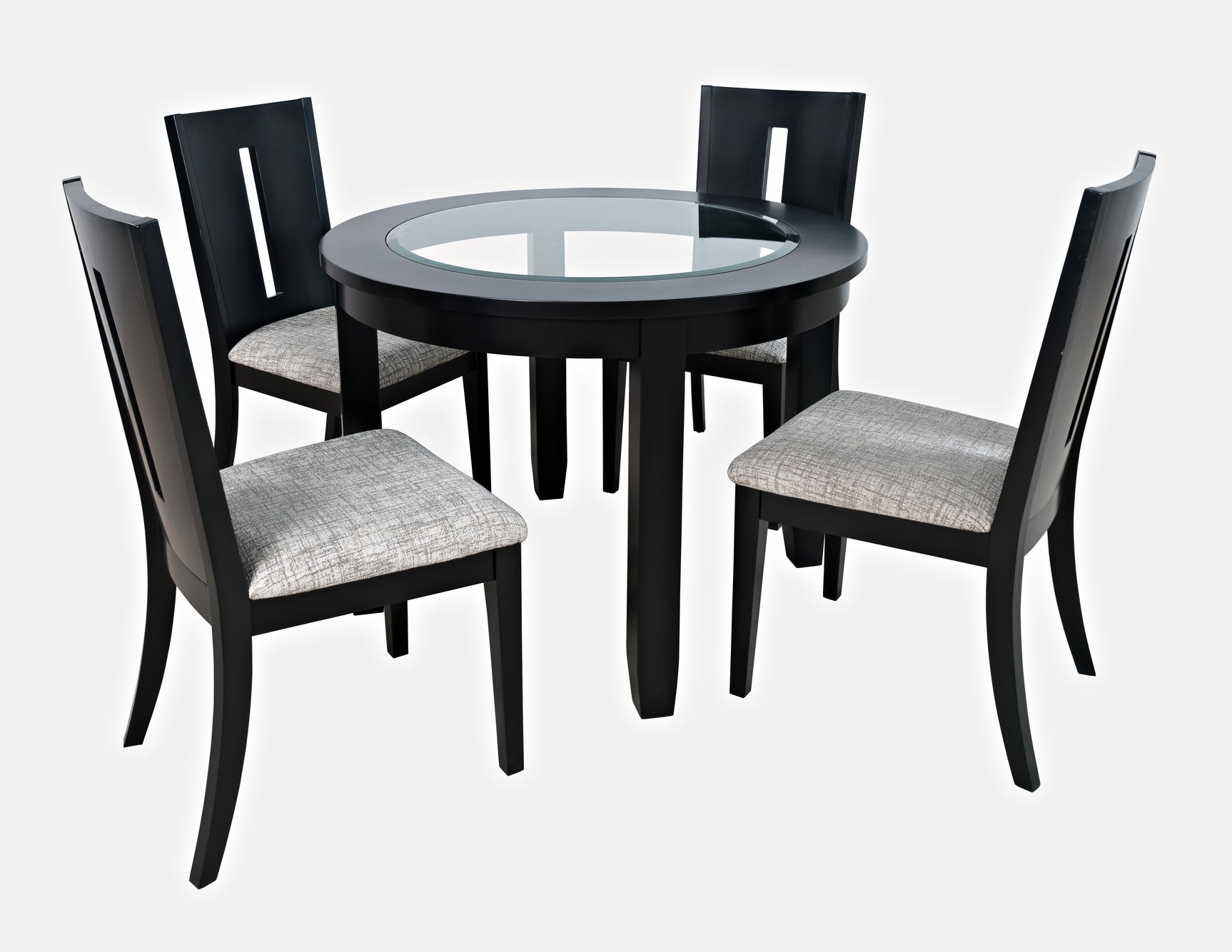 Urban Icon Black Round Dining Table w/ 4 Chairs
