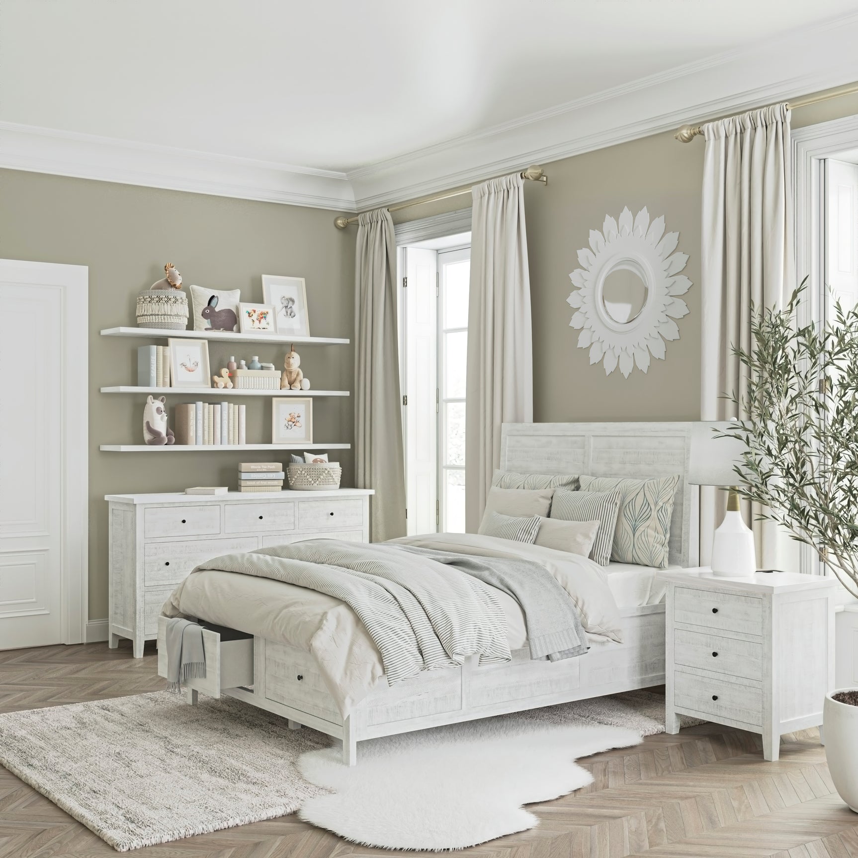 Maxton Ivory Full Storage Bed
