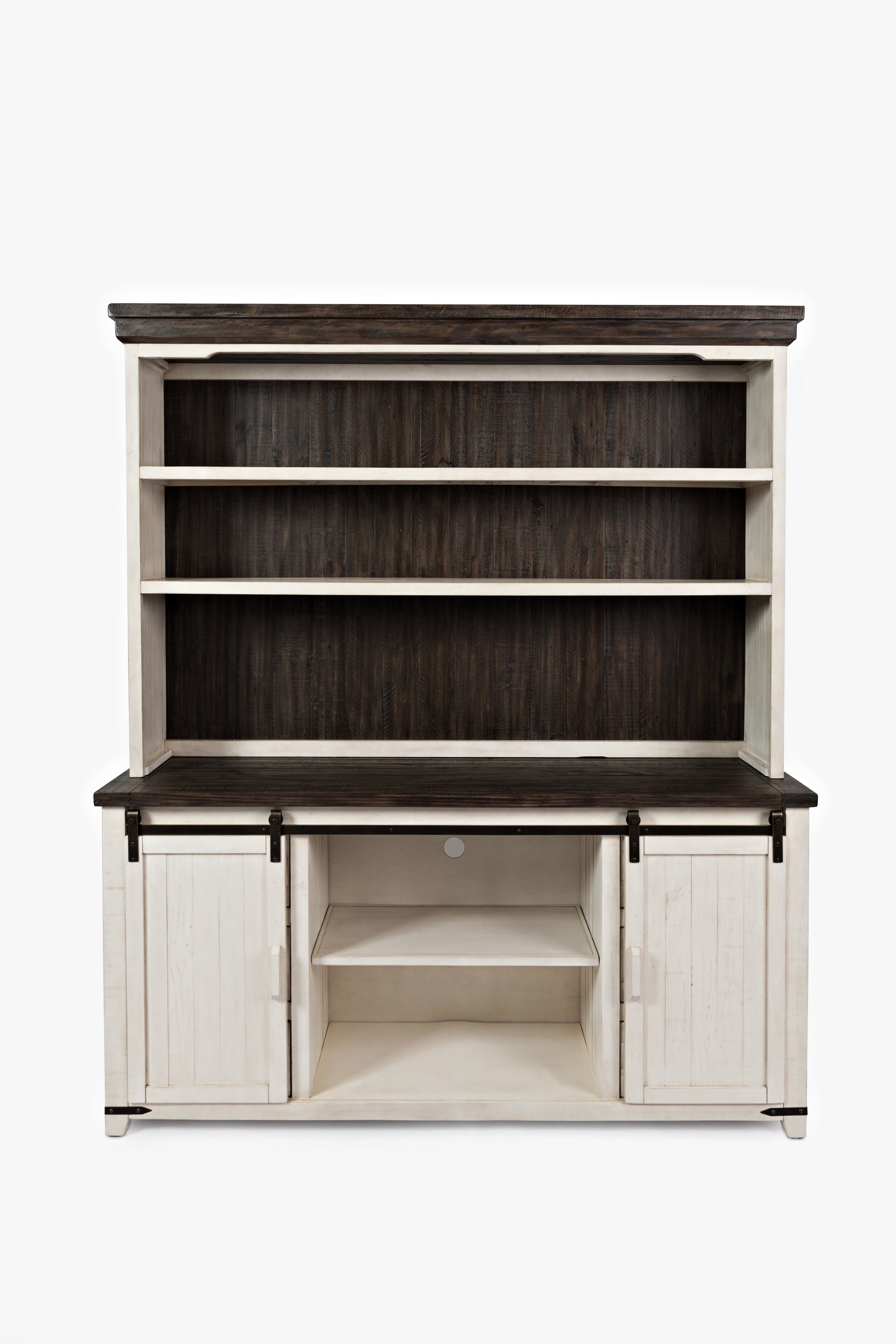 Madison County Vintage White 70 Barndoor Hutch Server