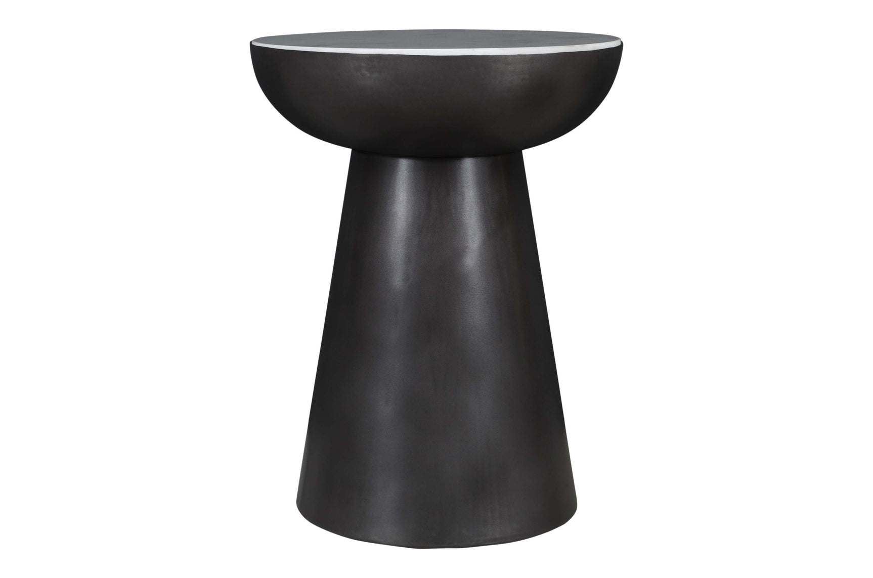 Circularity Black/Marble Round End Table