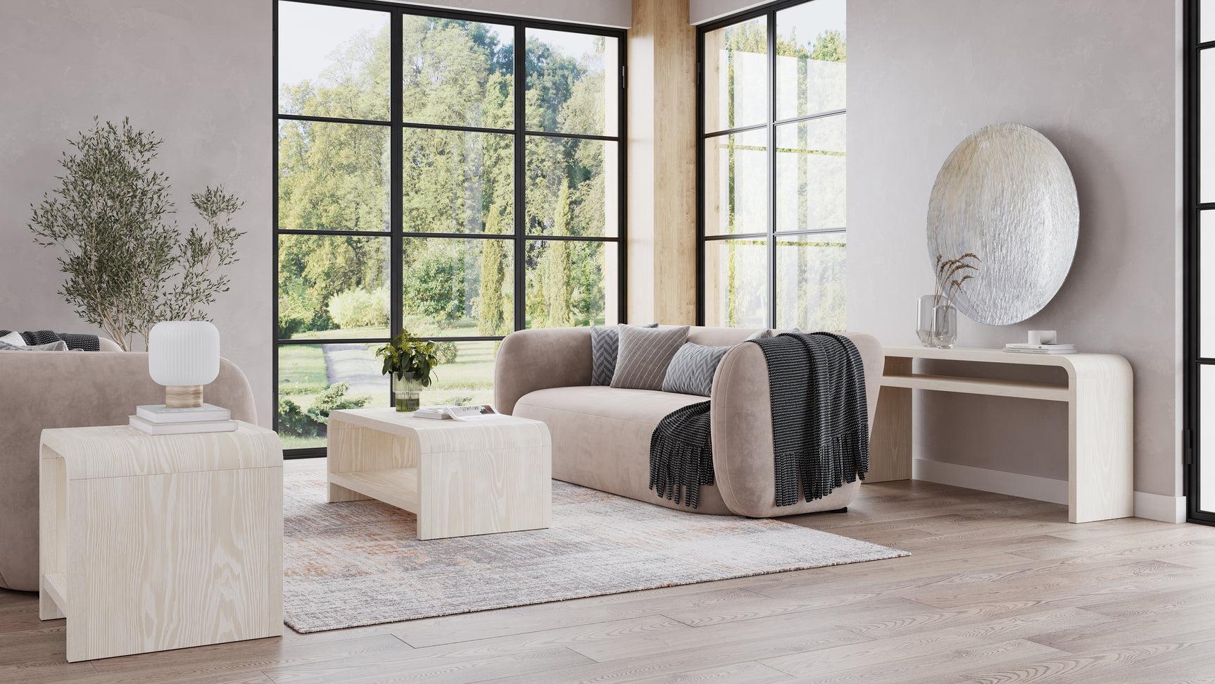 Drake Ash Wood Console Table in Sugar - Ornate Home