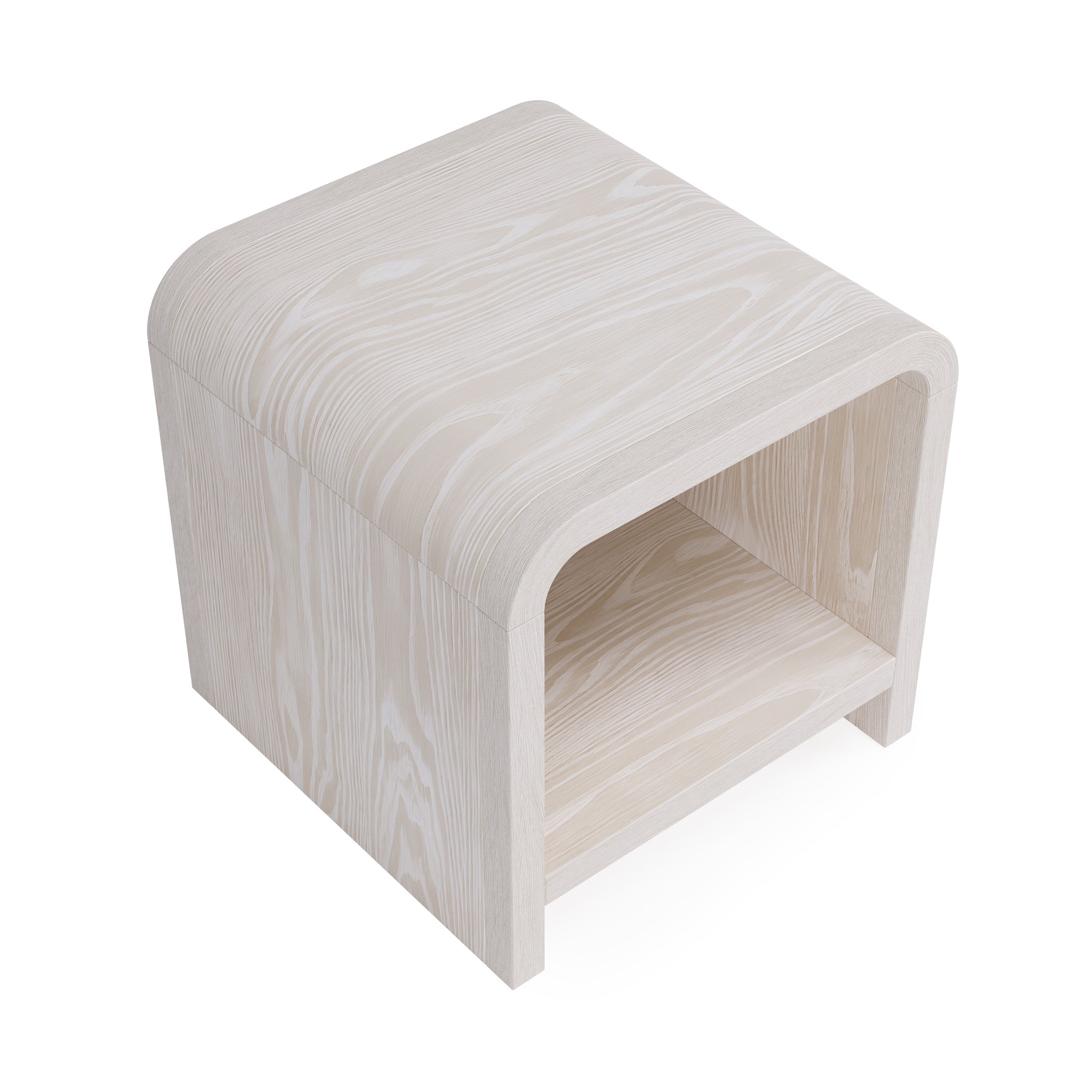 Drake Ash Wood Side Table in Sugar - Ornate Home