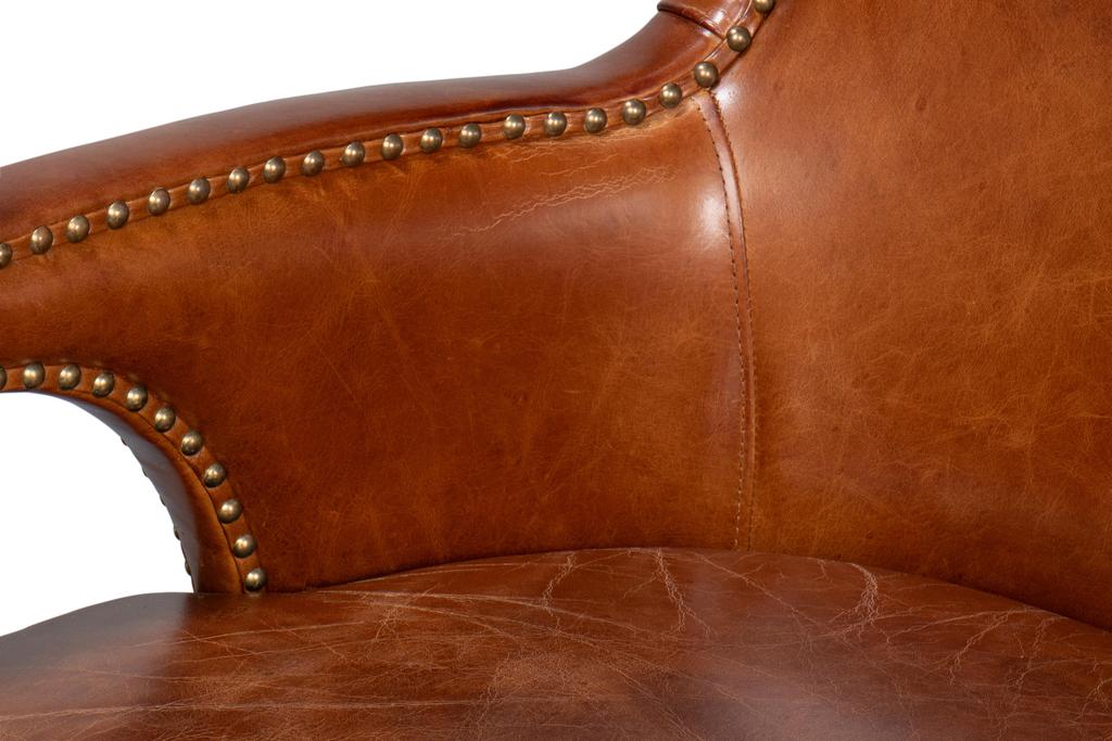Drake Brown Distilled Leather Chair - Ornate Home
