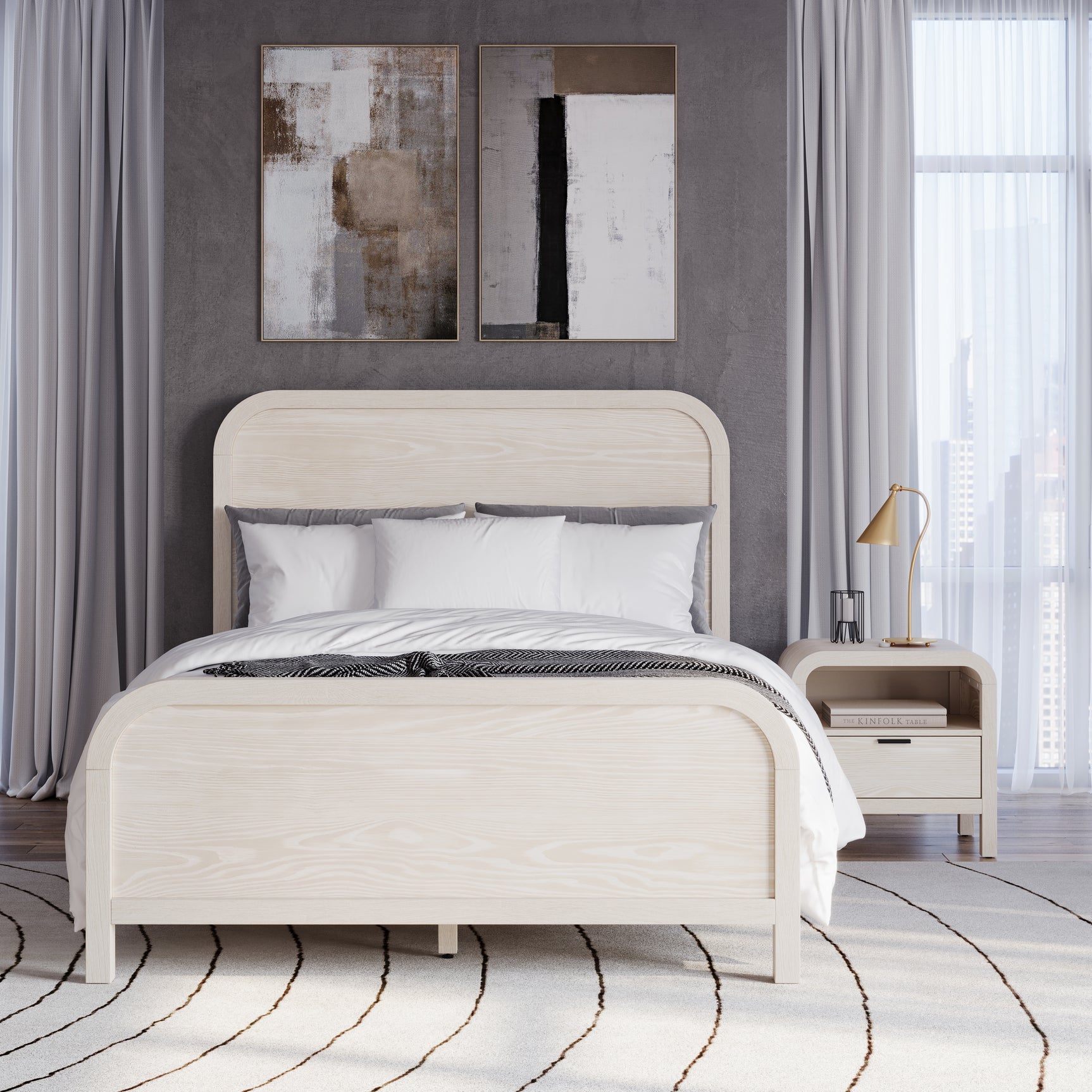 Drake One Drawer One Shelf USB-Charging Nightstand in Sugar - Ornate Home