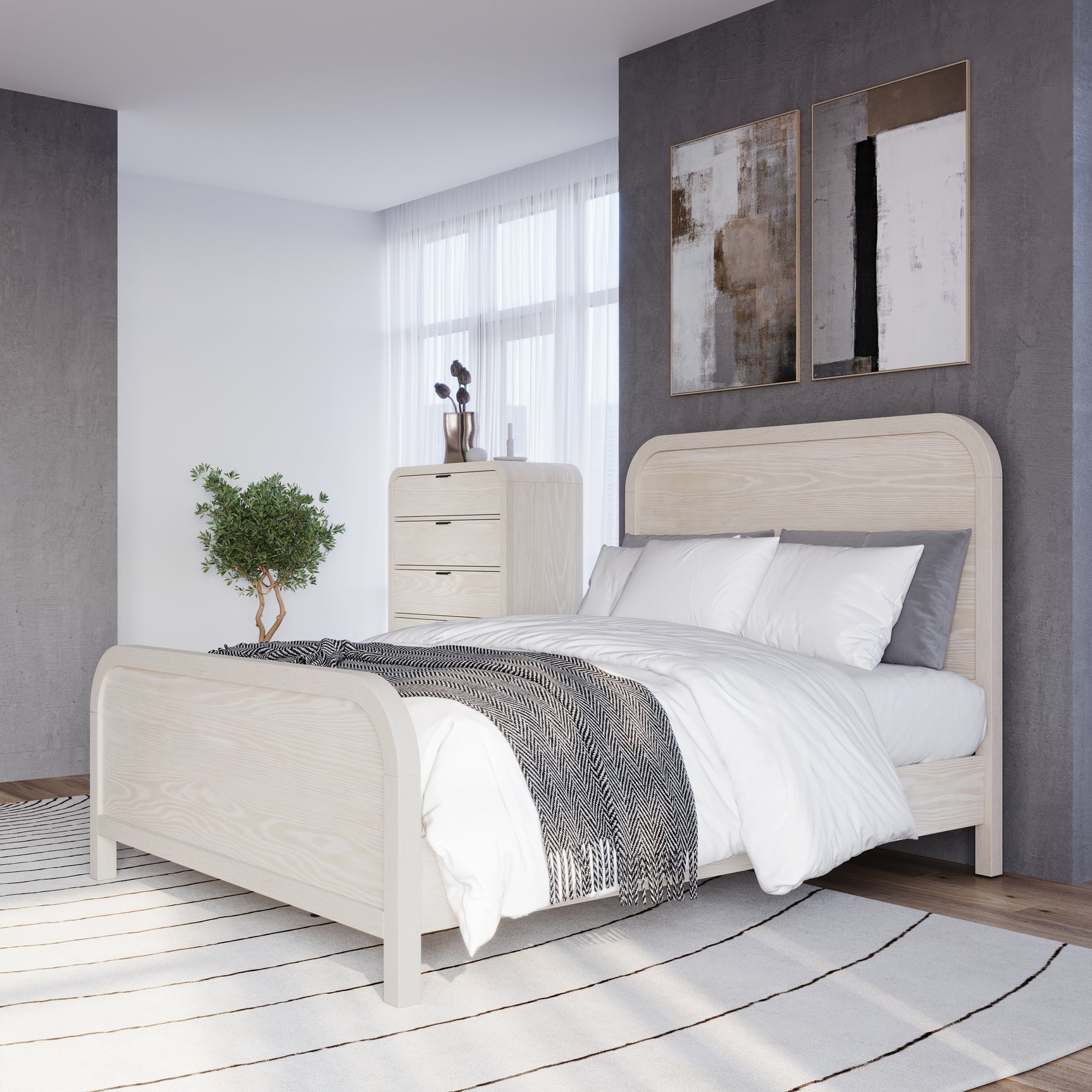 Drake Wood California King Platform Bed in Sugar - Ornate Home