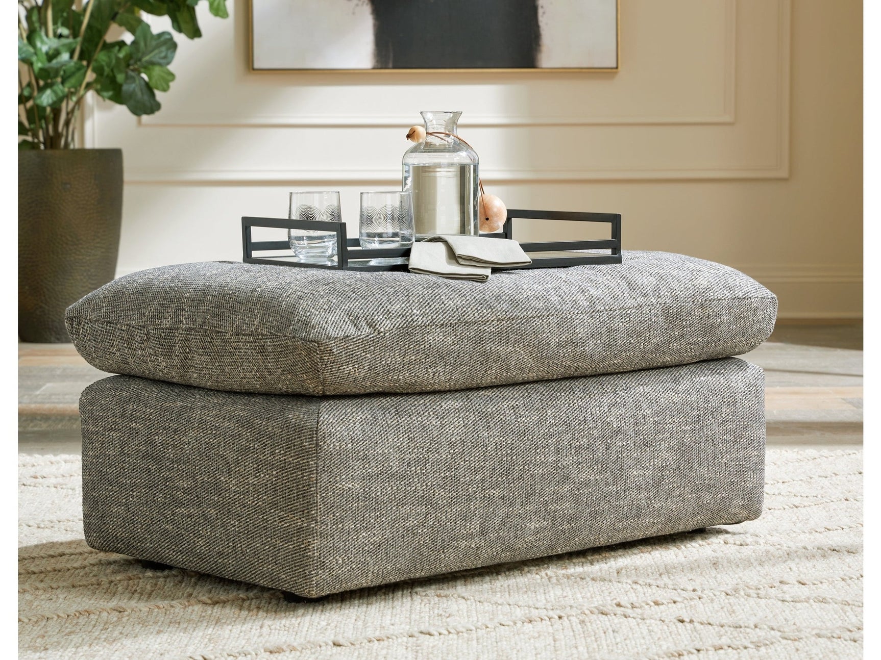 Dramatic Granite Ottoman (Online Special Price) - Ornate Home