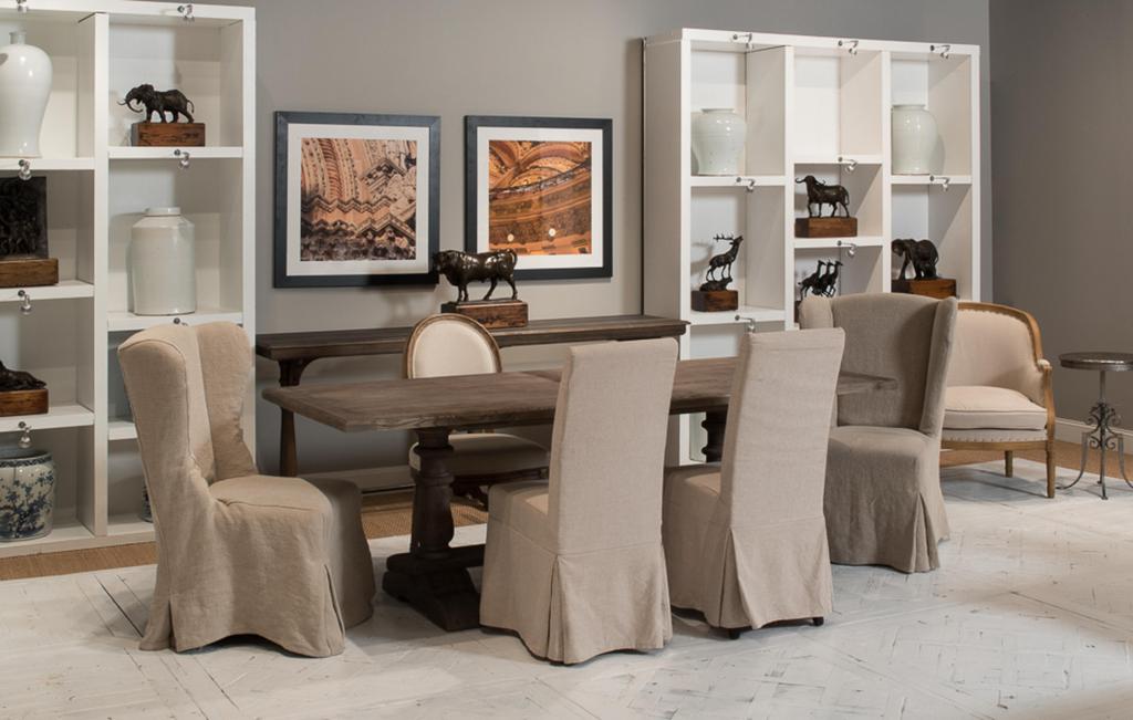 Draped Beige Side Chair (Set of 2) - Ornate Home