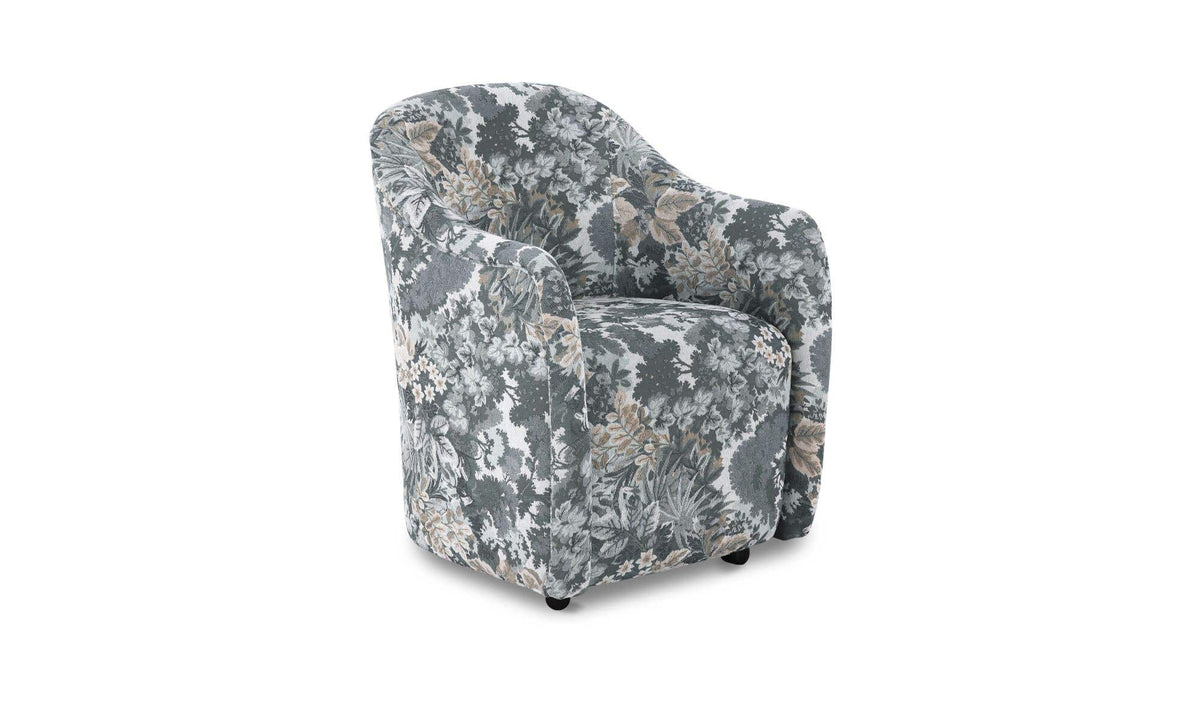 Drava Blue Tapestry Rolling Dining Chair Tapestry - Ornate Home