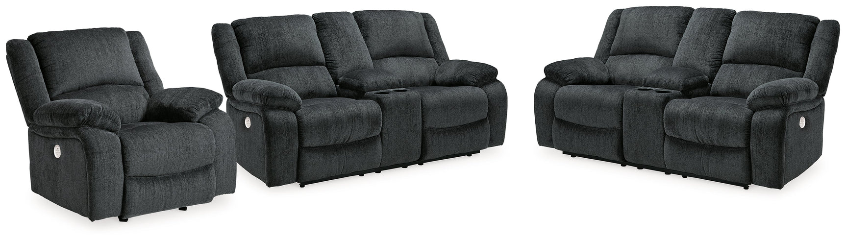 Draycoll 2 Power Reclining Loveseats and Recliner (Online Special Price) - Ornate Home