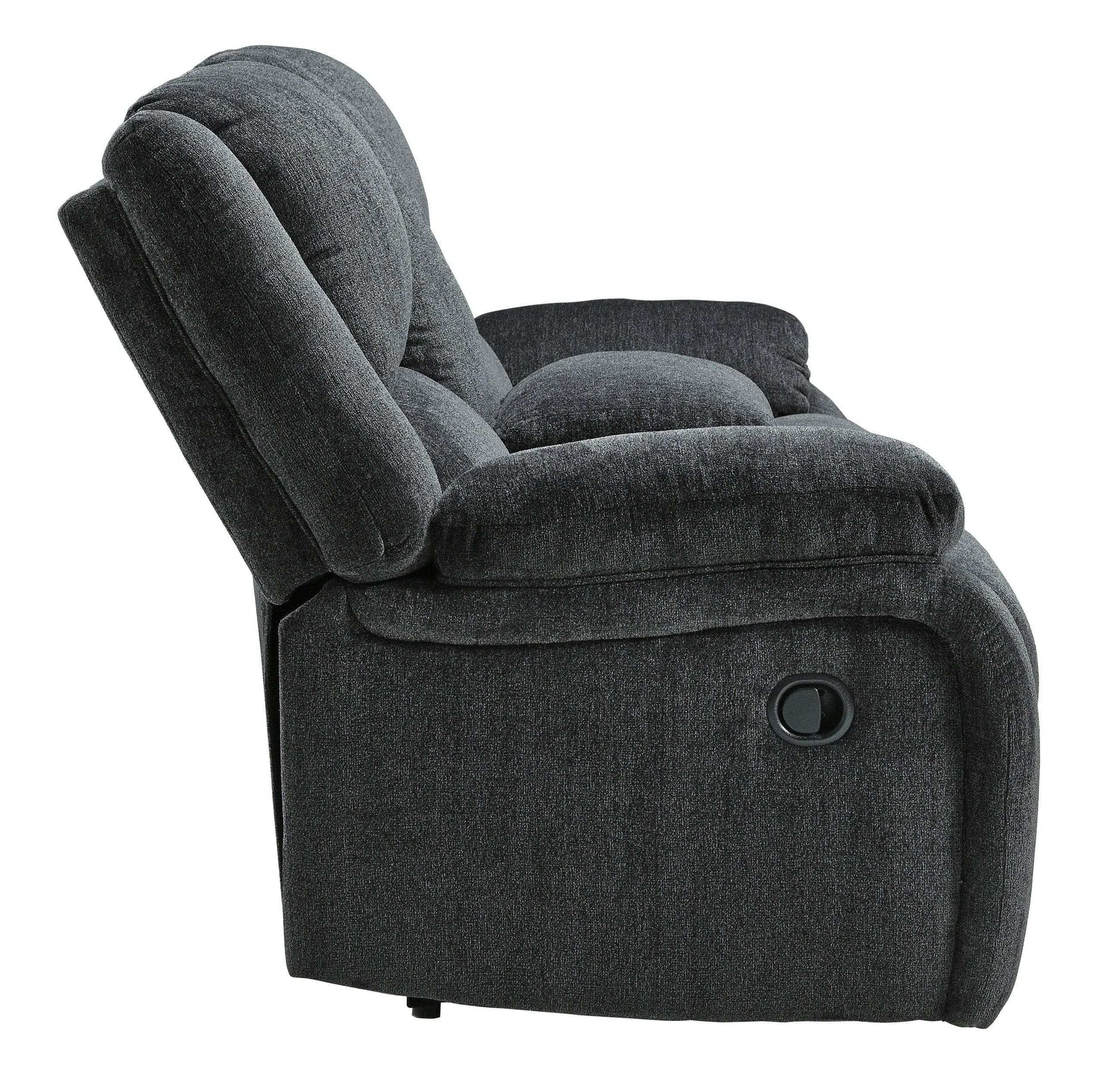 Draycoll Slate Manual Reclining Loveseat w/ Console (Online Special Price) - Ornate Home