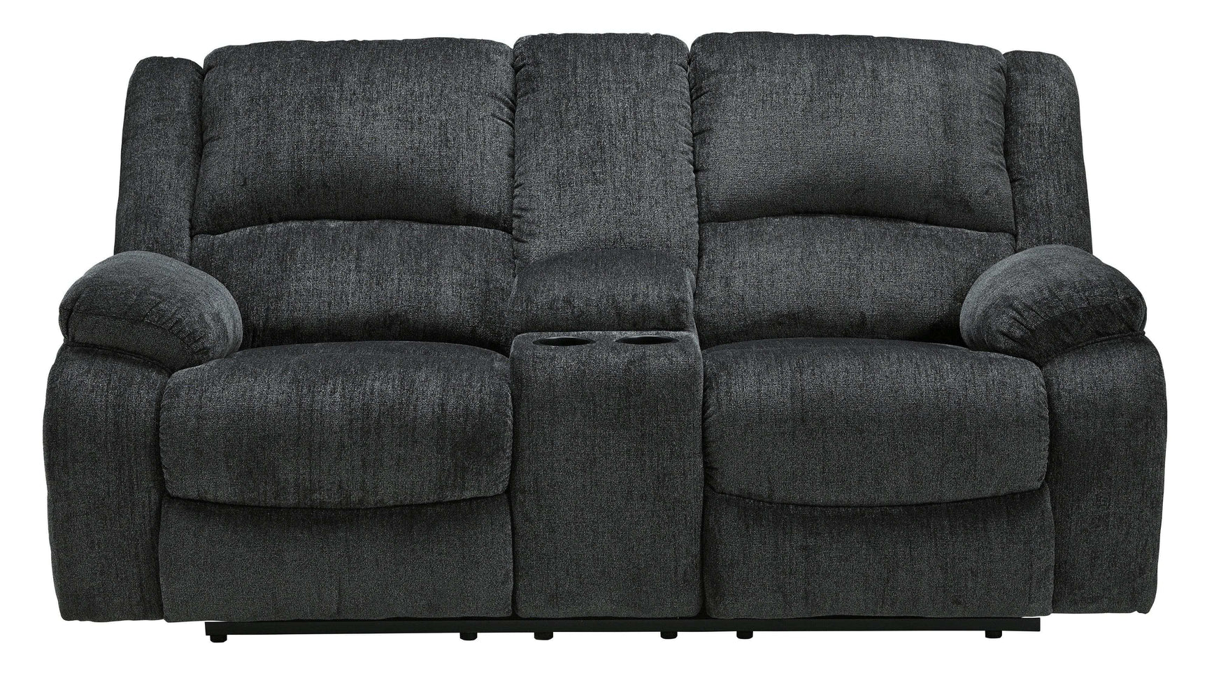 Draycoll Slate Manual Reclining Loveseat w/ Console (Online Special Price) - Ornate Home