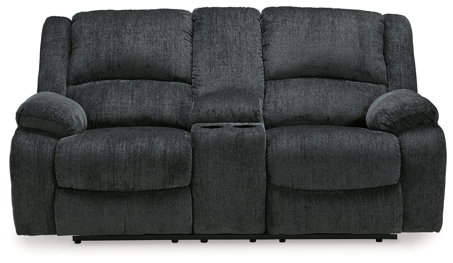 Draycoll Slate Manual Reclining Loveseat w/ Console (Online Special Price) - Ornate Home