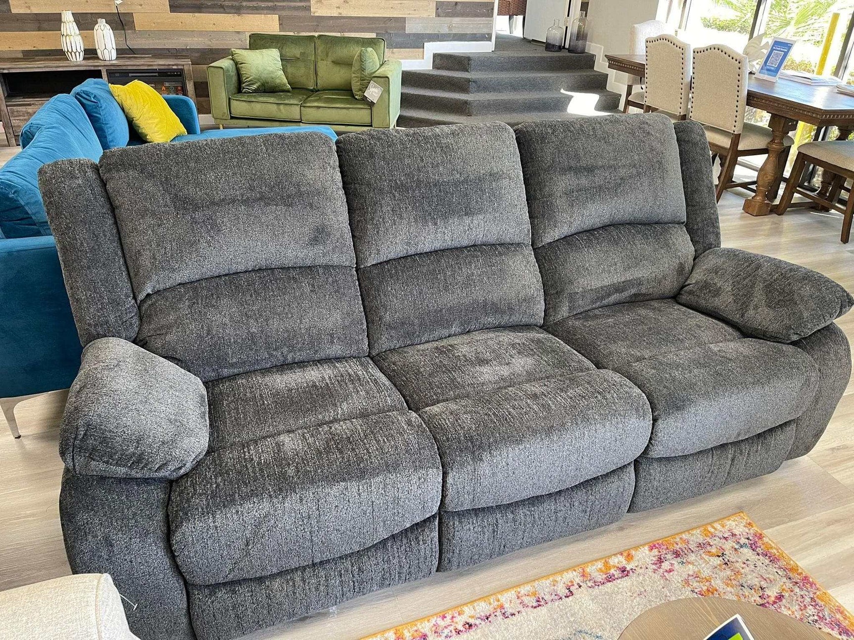 Draycoll Slate Manual Reclining Sofa & Loveseat 2pc Set (Online Special Price) - Ornate Home