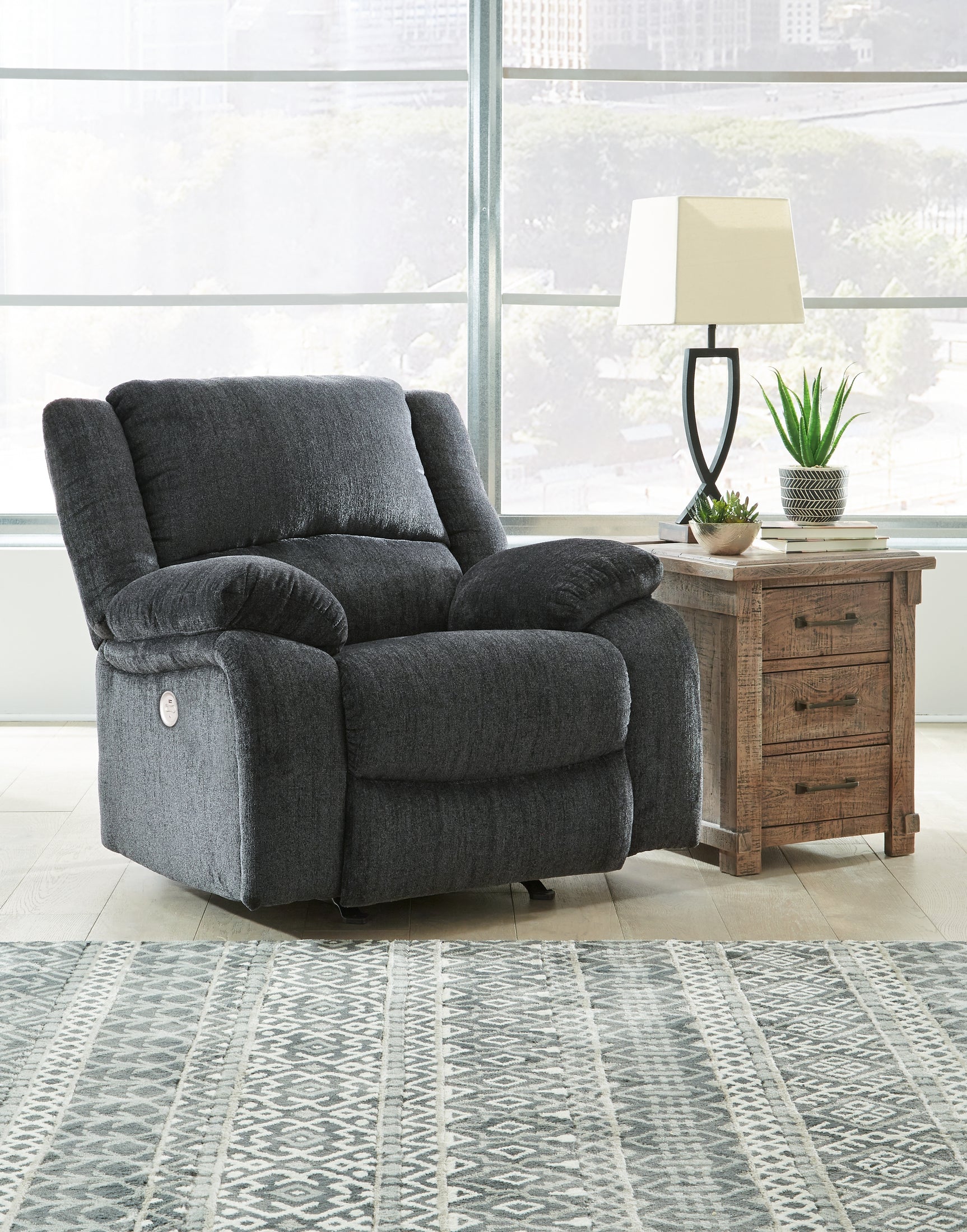 Draycoll Slate Reclining Sofa and Power Recliner - Ornate Home